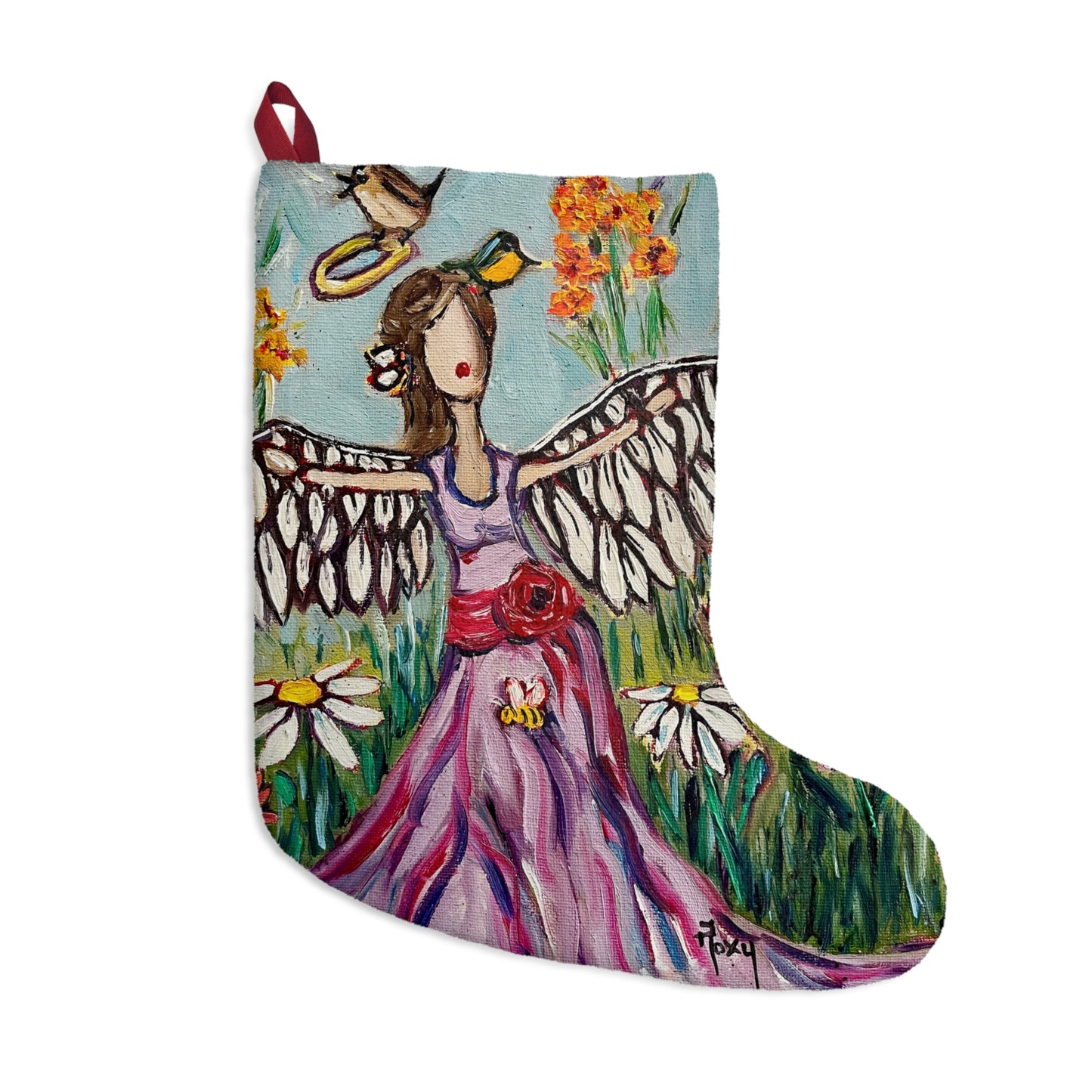 Garden Angel Christmas Stocking