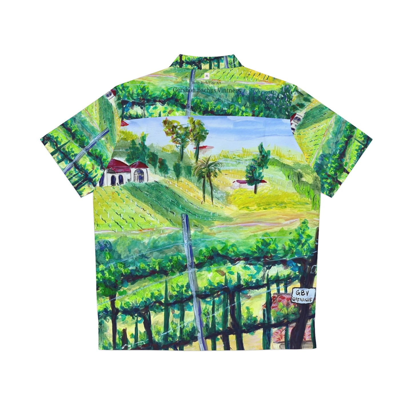 Men's Hawaiian Shirt- Grenache Vines at Gershon Bachus Vintners