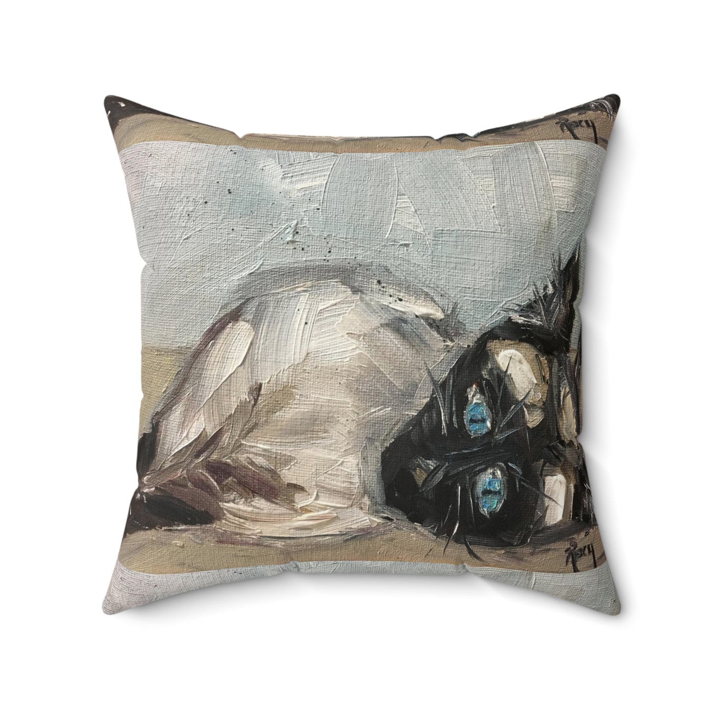 Siamese Cat (Little Miss Innocent) Indoor Spun Polyester Square Pillow