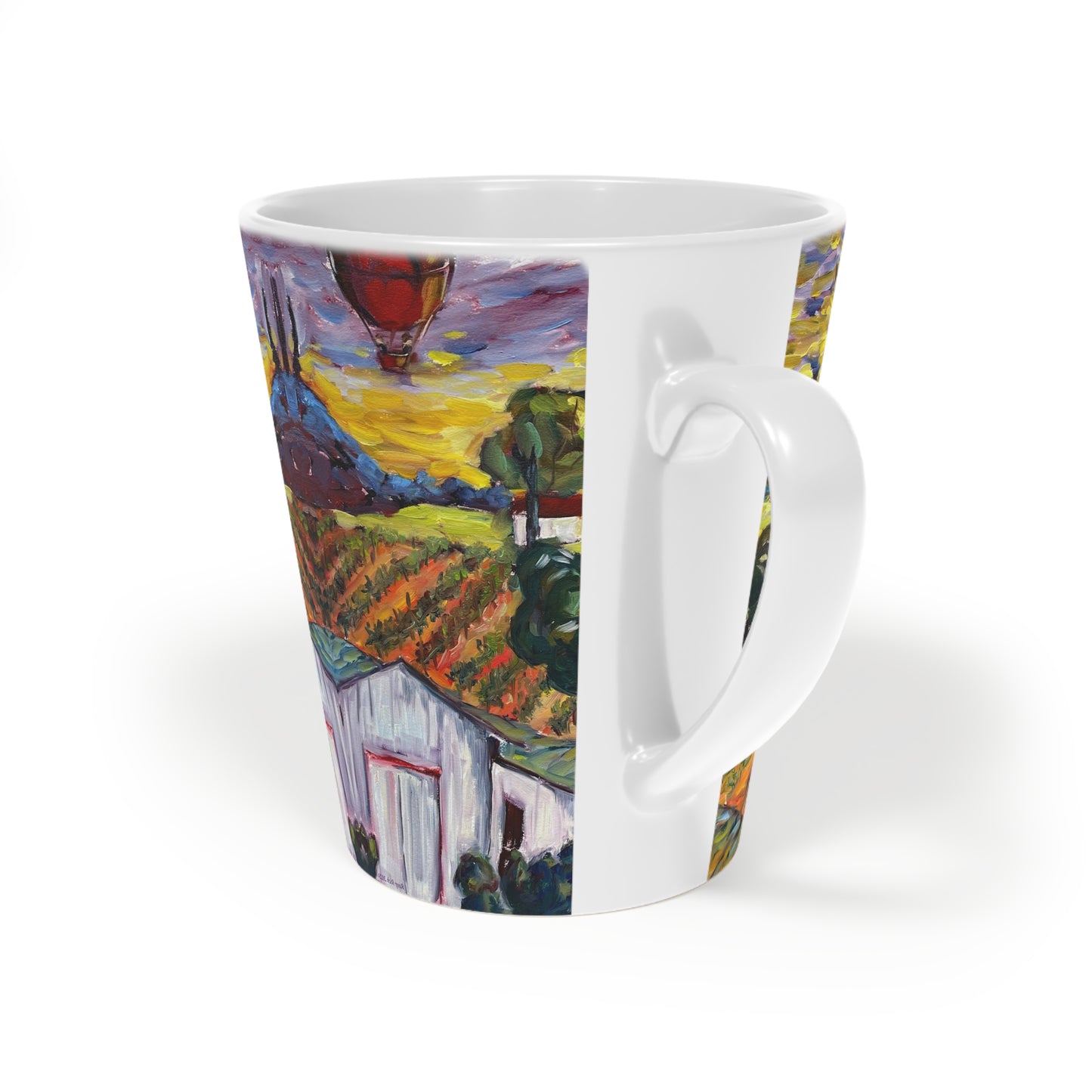 Ultimate Sunrise Mirrored Image (see the entire painting)  Latte Mug, 12oz