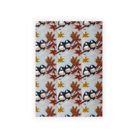 Papel de regalo Chickadees en un árbol de arce 1ud