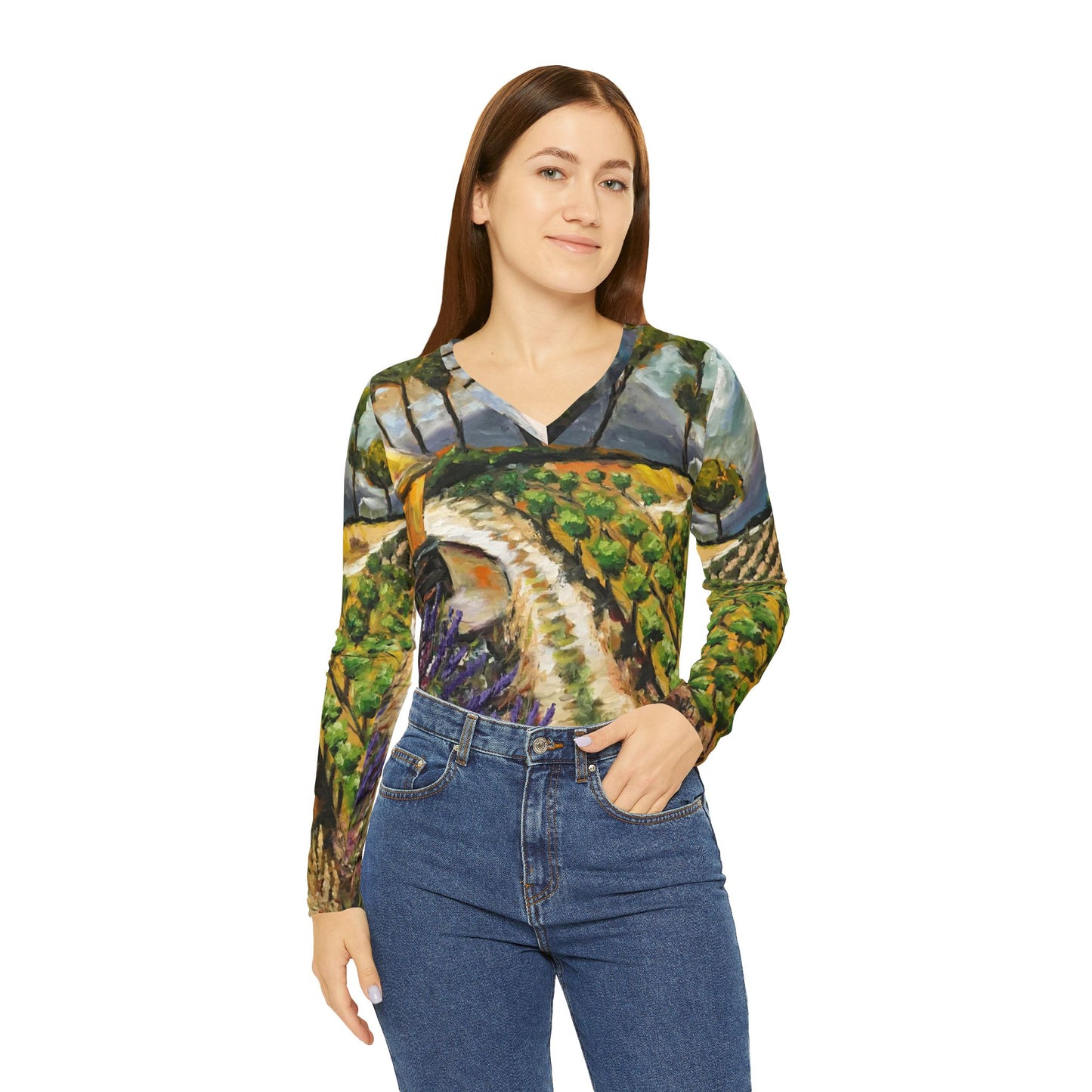 Long Sleeve Shirt-Summer Vines- V-neck Women's