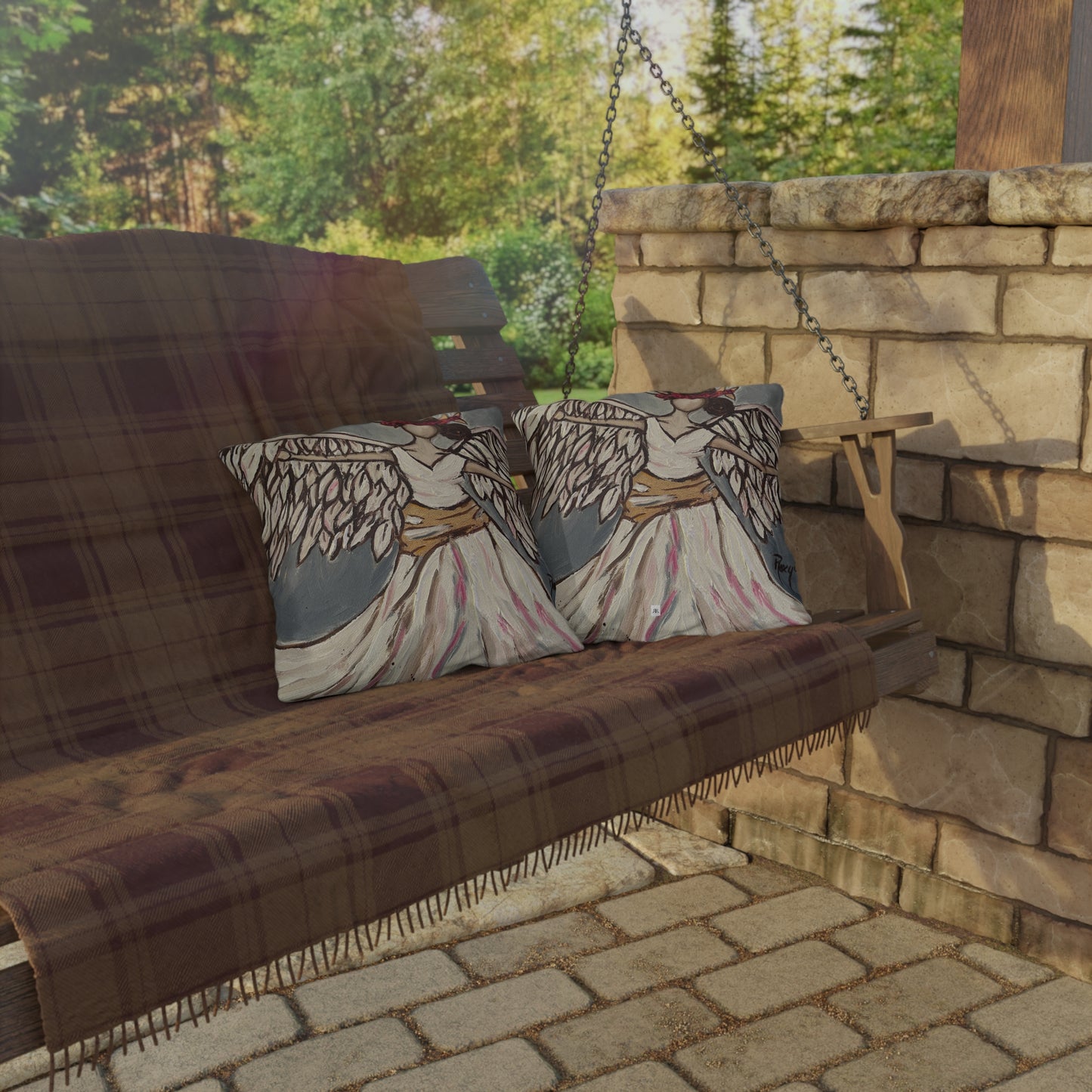 Angel Rising Outdoor Pillows