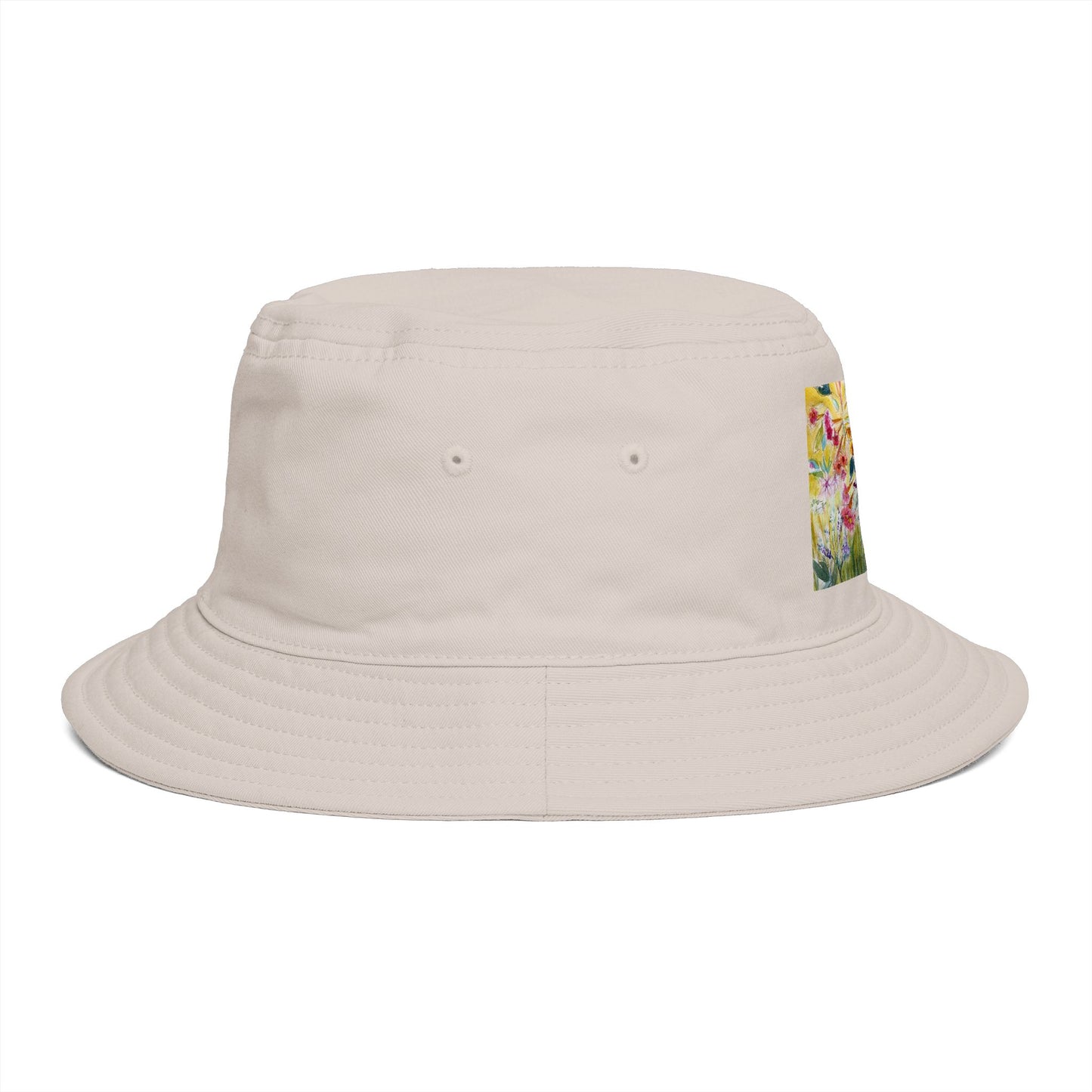 Roxy Rich Fine Art -Hummingbird in a Tube Flower Garden - Stylish Durable Bucket Hat
