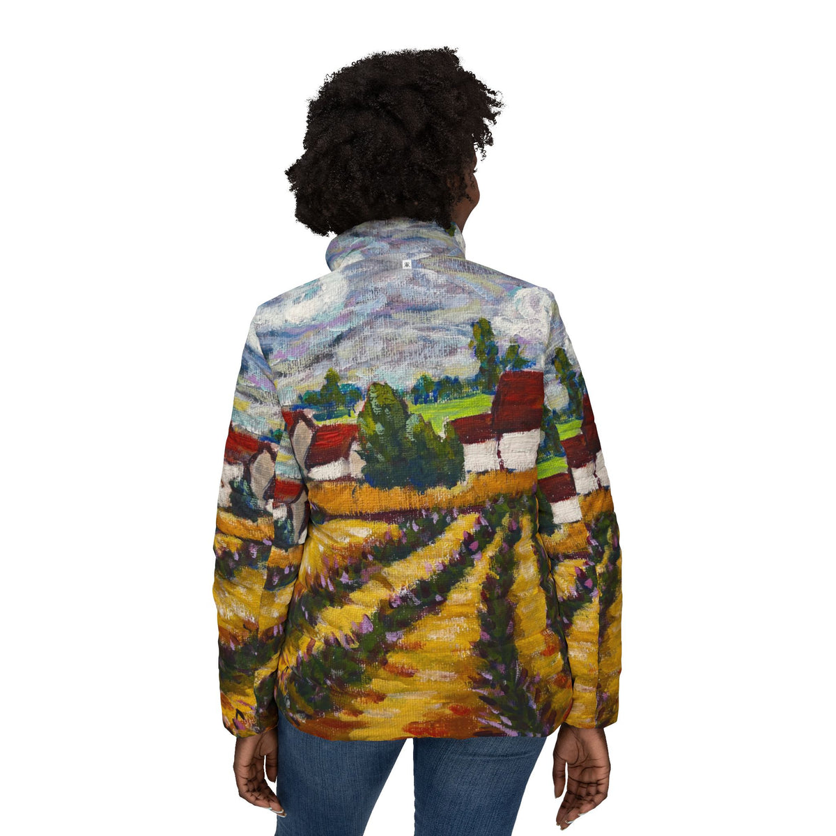 Women's Puffer Jacket - Roxy Rich Fine Art -English Lavender Farm