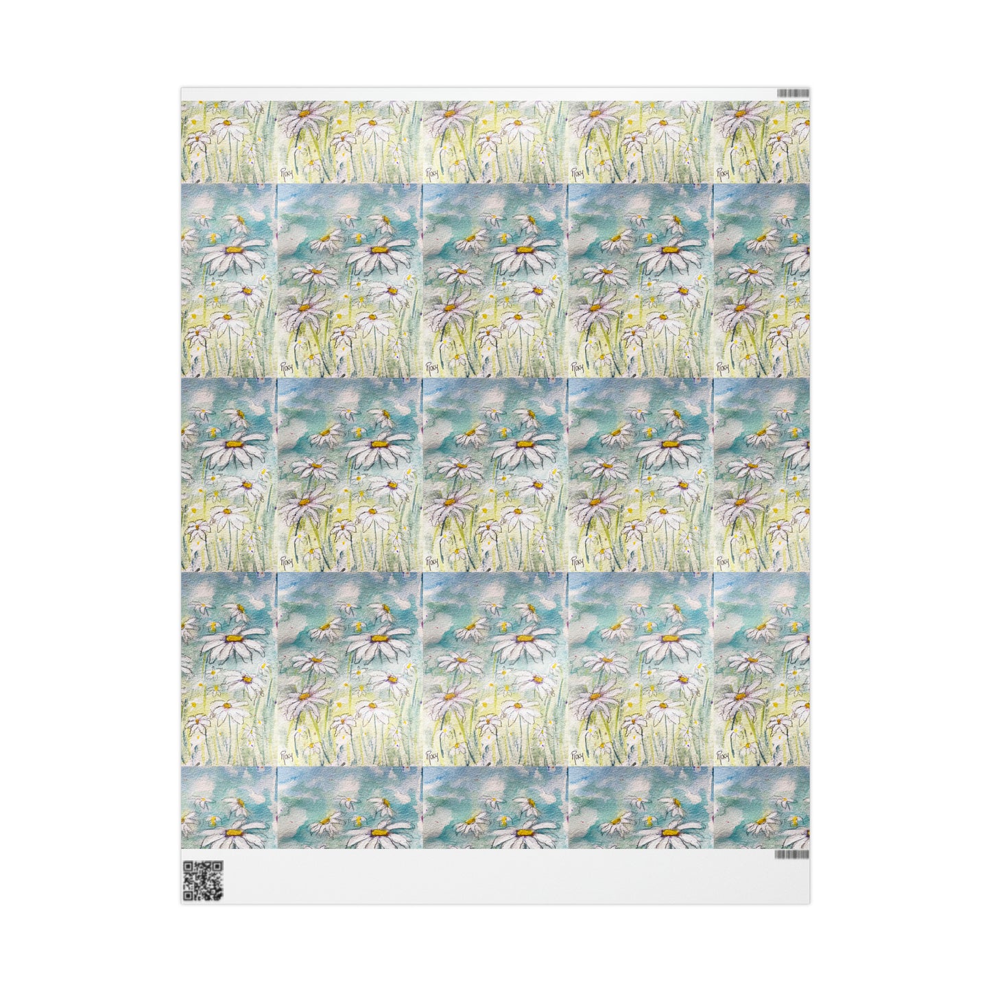 Loose Floral Watercolor Daisies (3 Sizes) Wrapping Papers