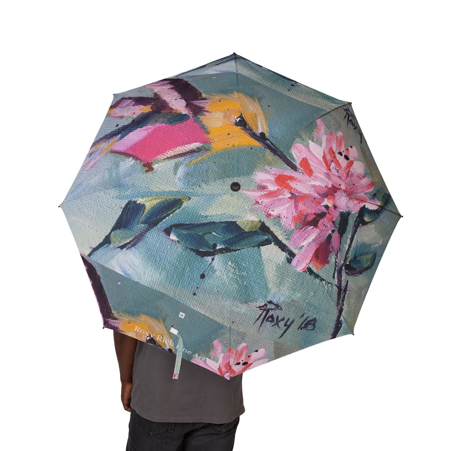 Umbrella- Pink Hummingbird Pink Flower