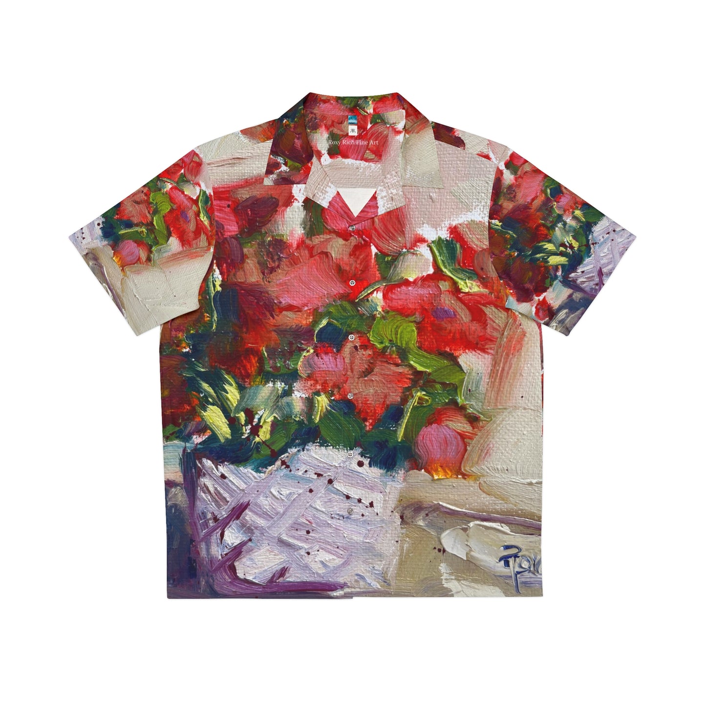 Men's Hawaiian Shirt- Basket Blooms-Fall Colors