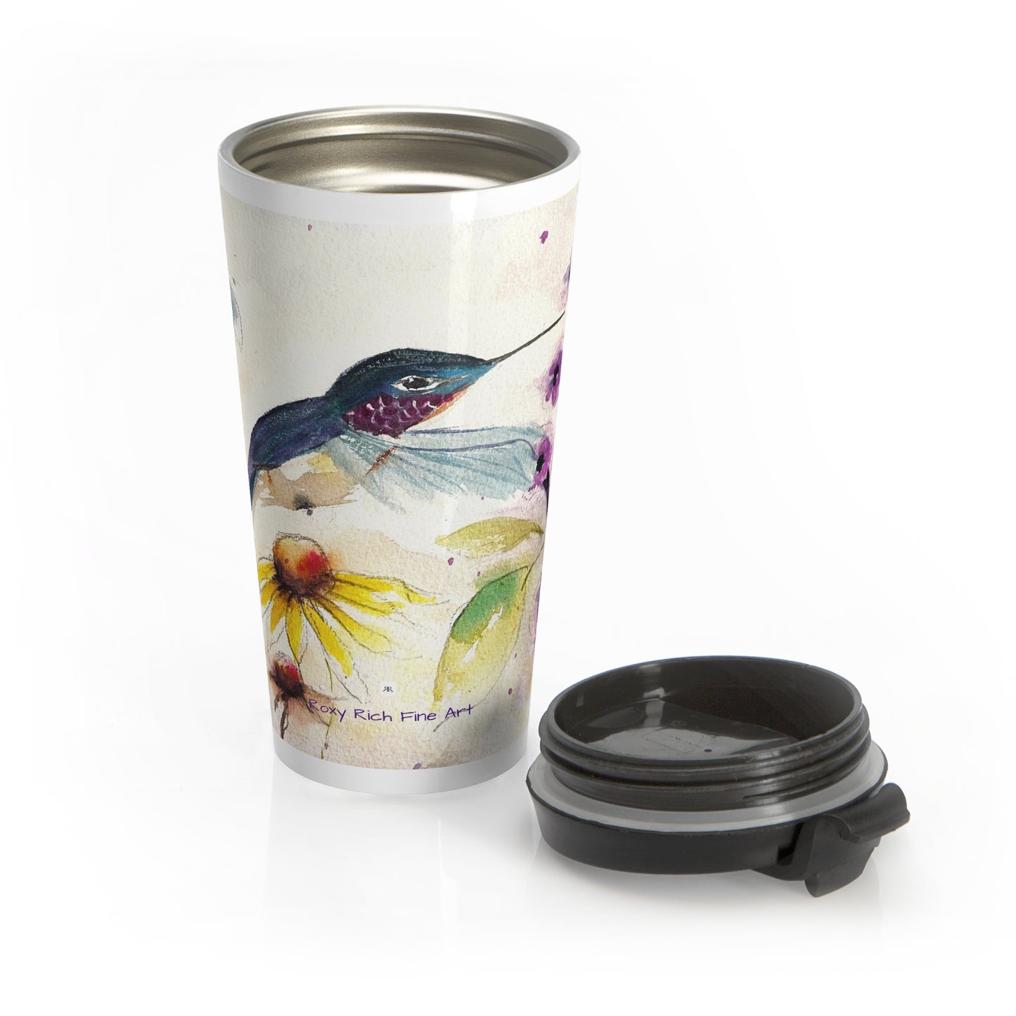 Happy Hummingbird Stainless Steel Travel Mug