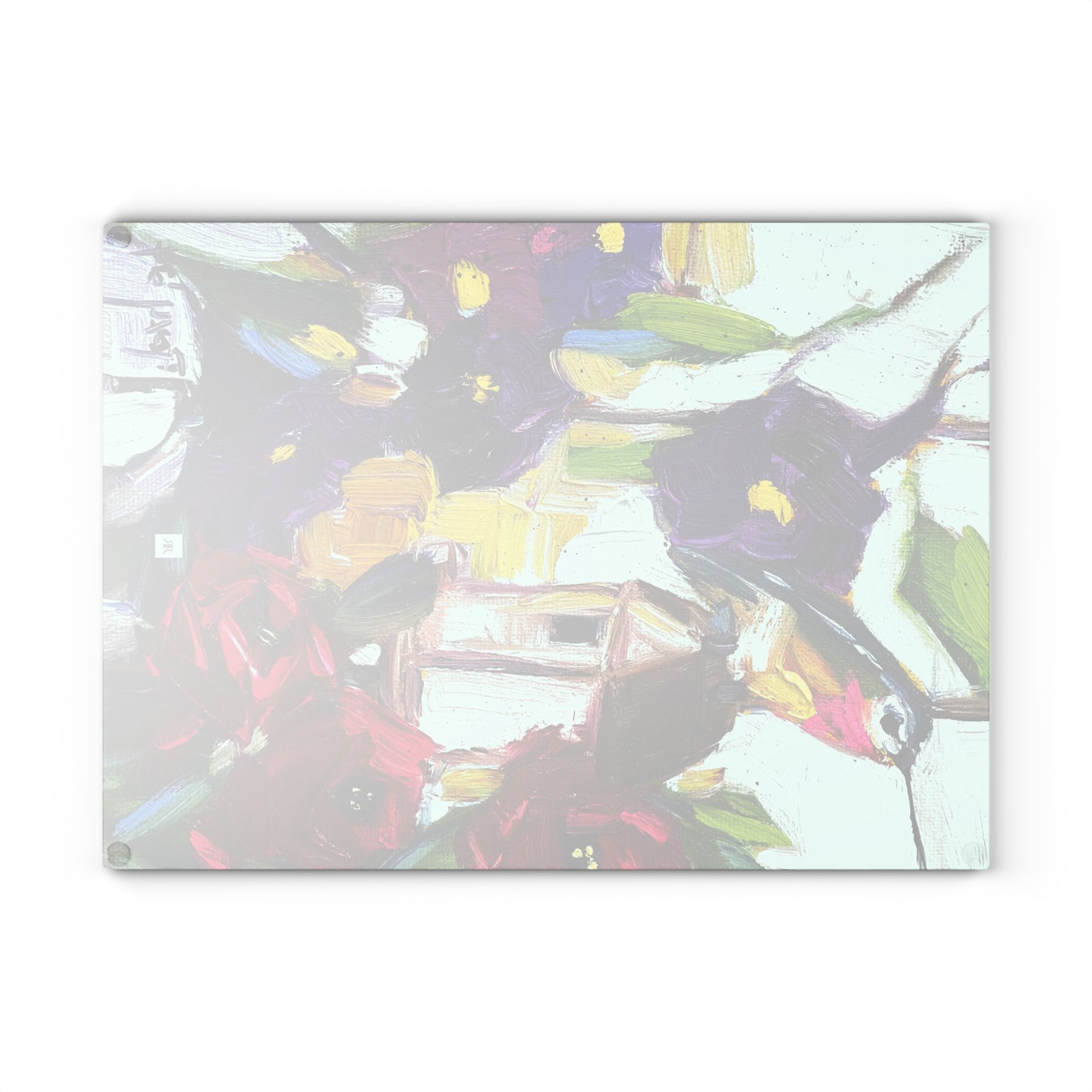 Hummingbird by the Window Glass Cutting Board