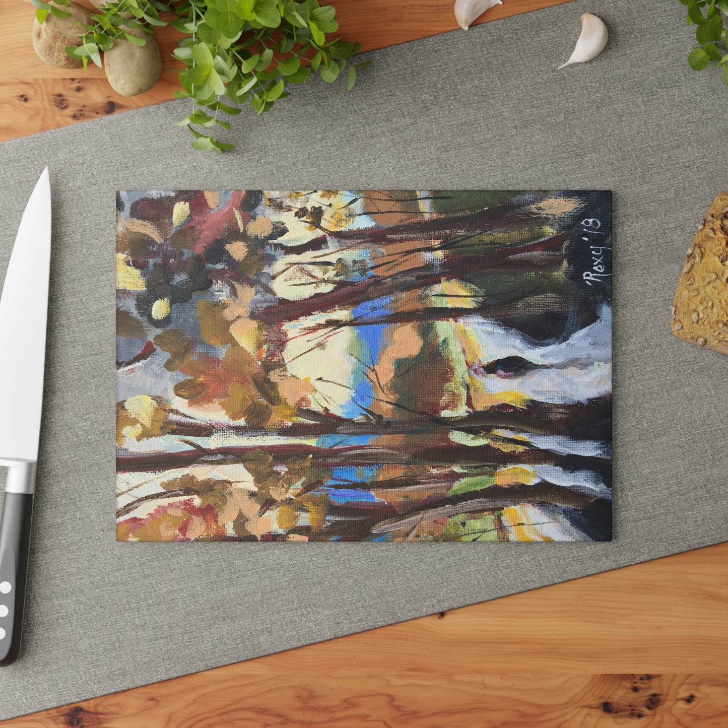 Man in the Woods Glass Cutting Board