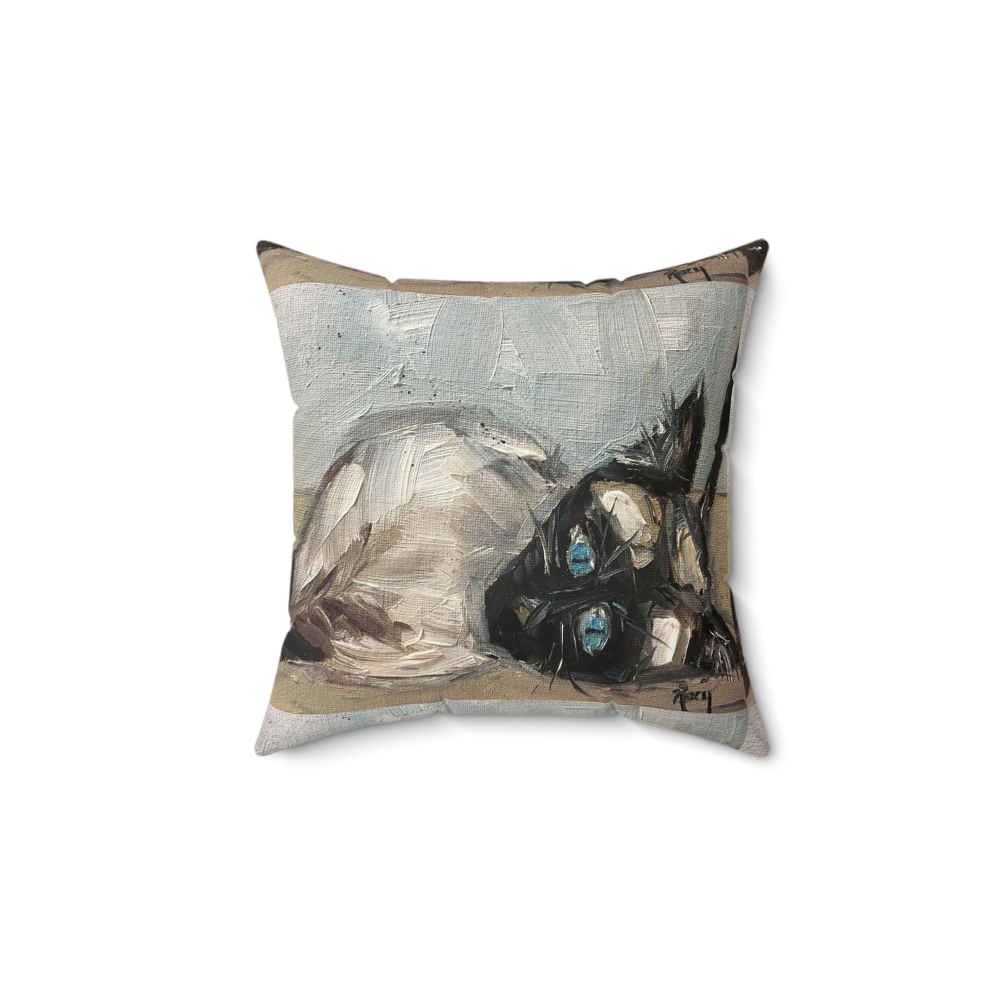 Siamese Cat (Little Miss Innocent) Indoor Spun Polyester Square Pillow