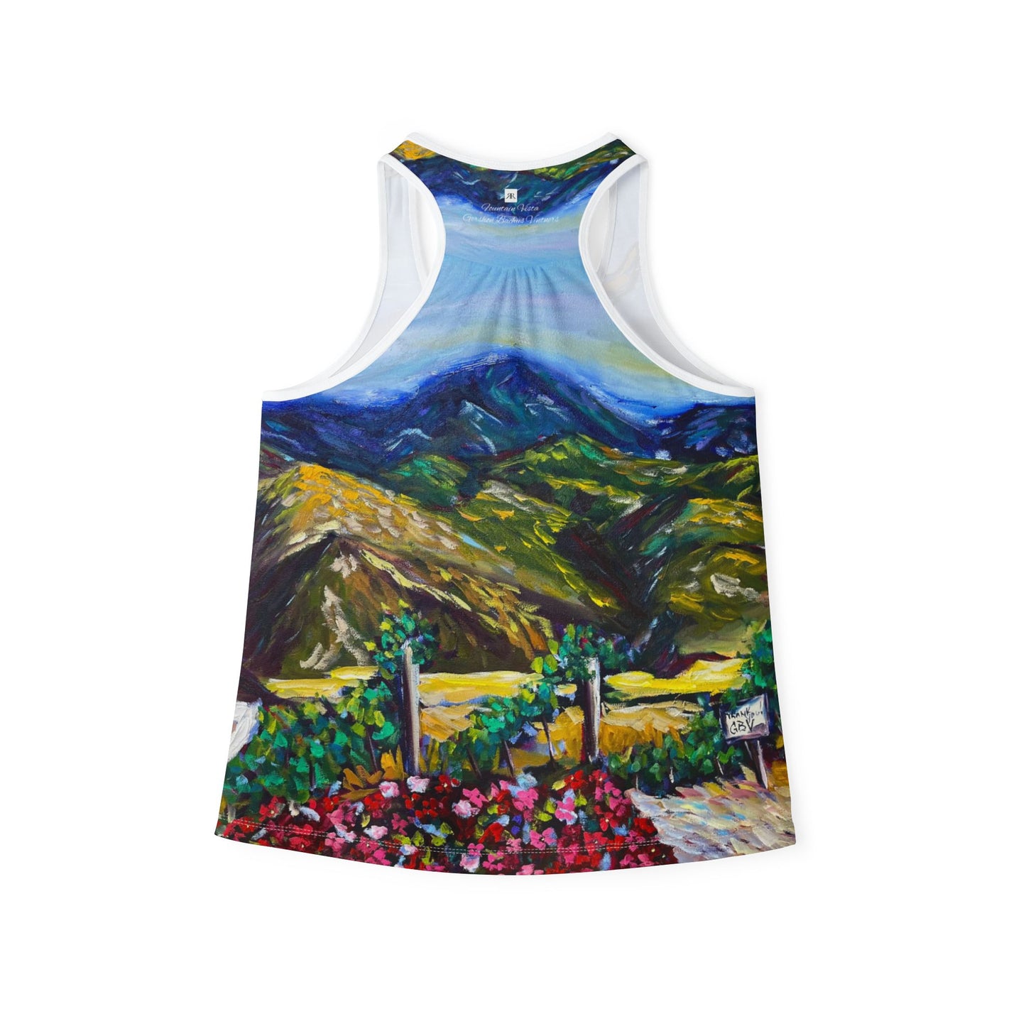 Women's Racerback Tank Top-Fountain Vista-Gershon Bachus Vintners