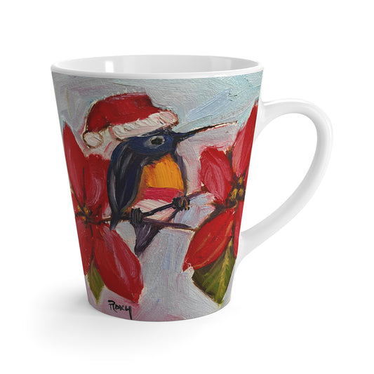 Mug - Holiday Hummingbird in Poinsettias-Made in and Ships from USA