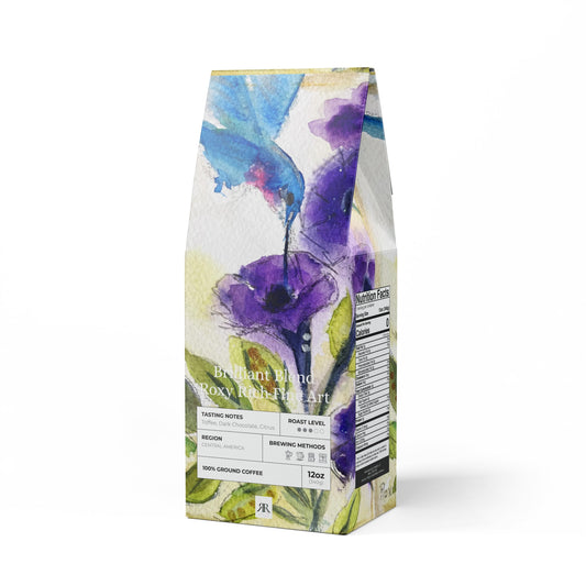 Blue Hummingbird in Purple Tube Flowers-Brilliant Blend (Medium Roast)