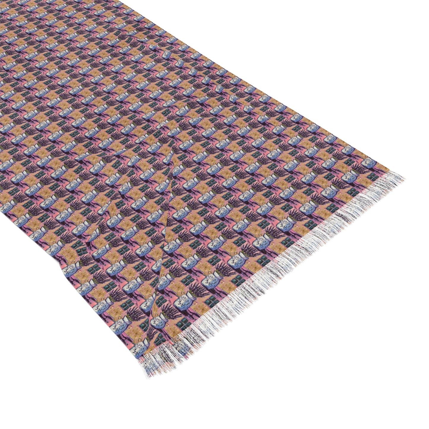 Colorful Scarf — Artistic Lightweight Neck Wrap- Love of Lavender