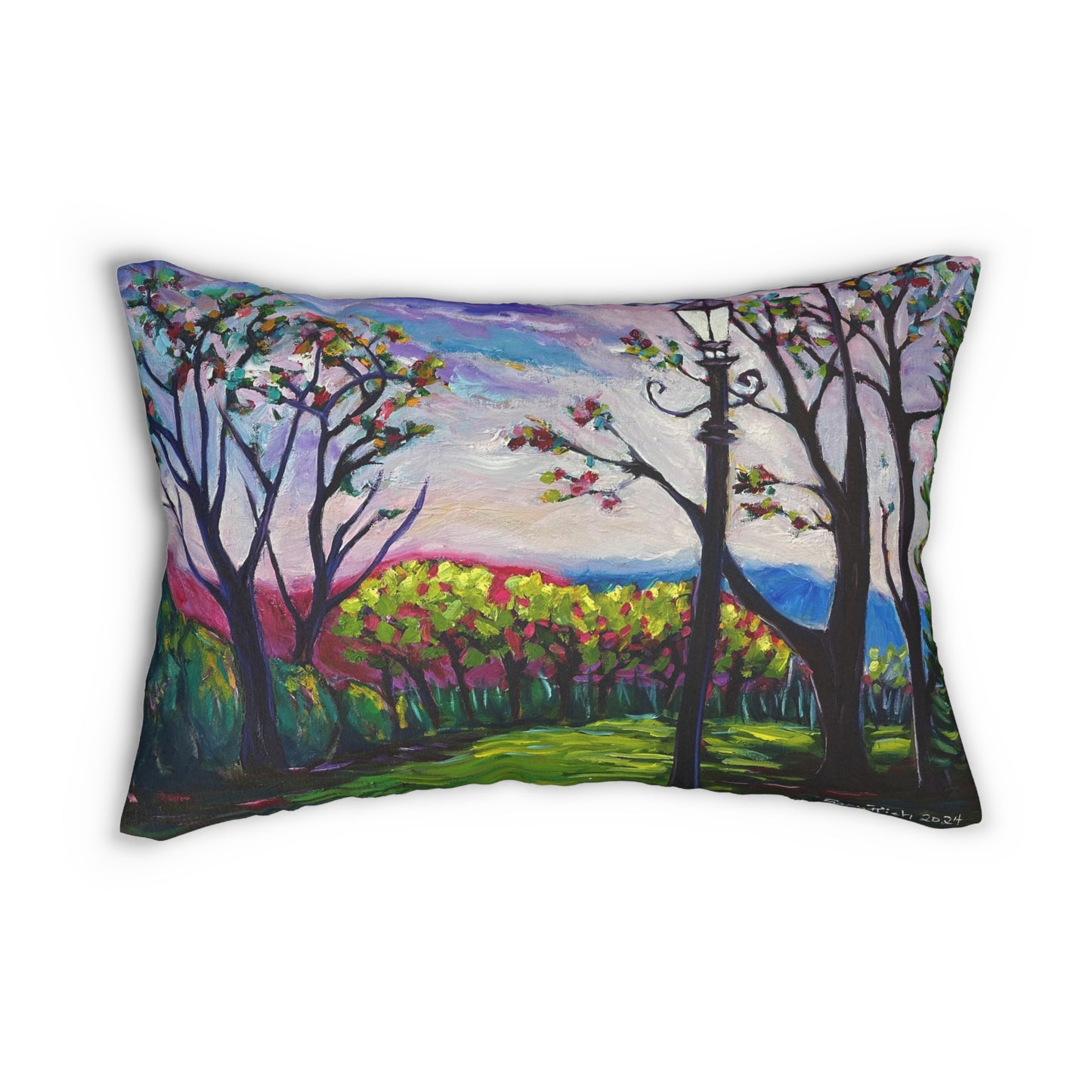 Sundown in Surrey at Stanhill Court Lumbar Pillow