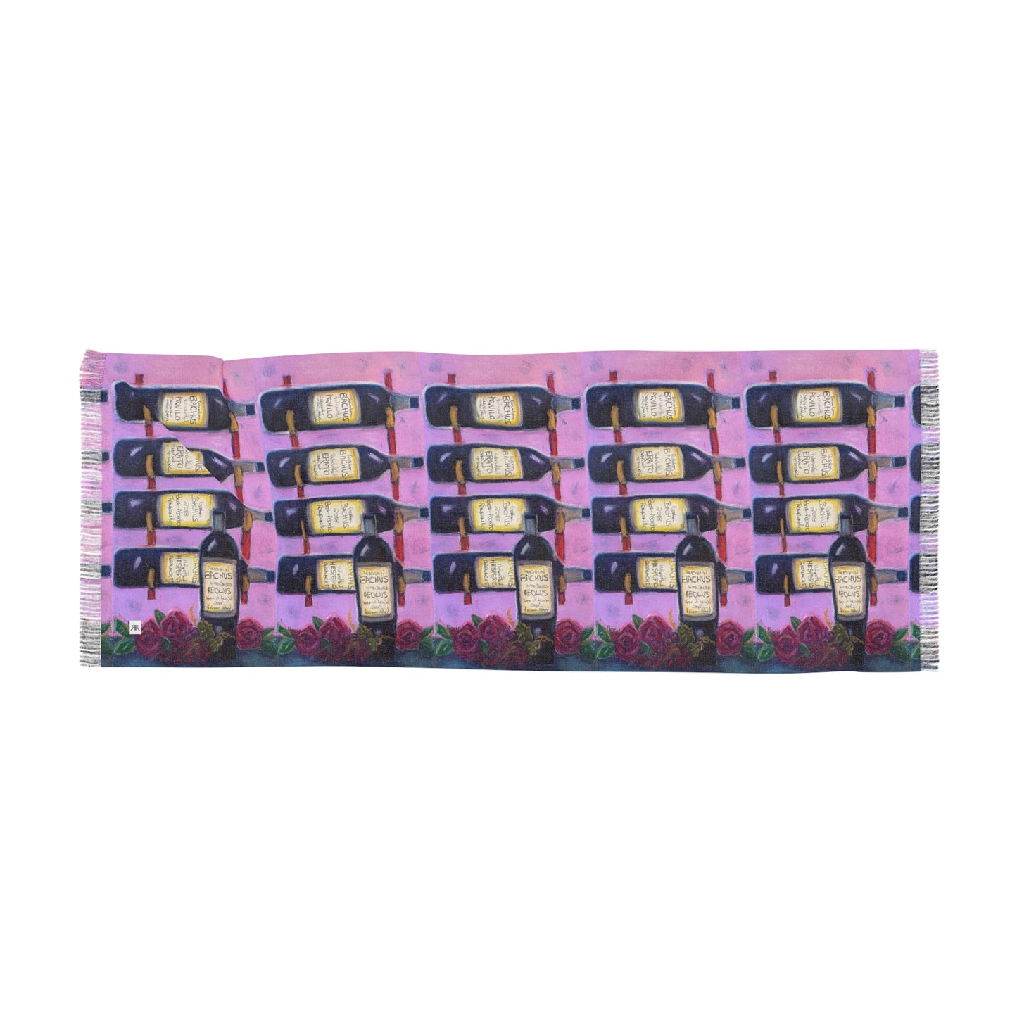 Colorful Scarf — Artistic Lightweight Neck Wrap- Bachus Reserves-GBV Wine Rack and Roses