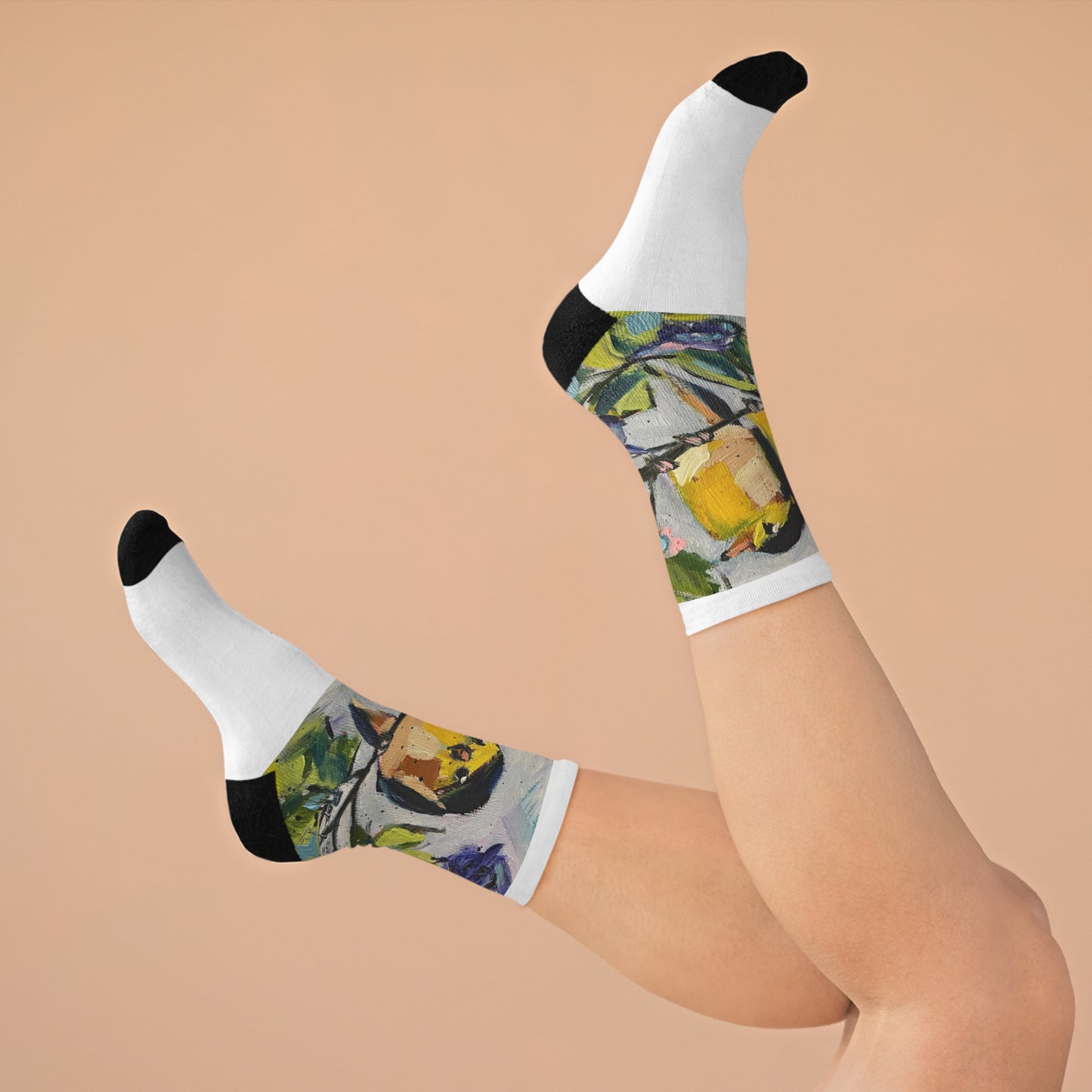 Morning Glory Goldfinches Socks