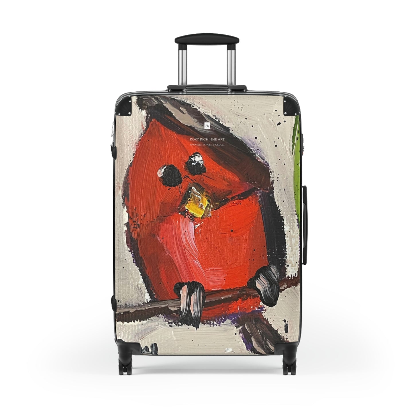 Valise à main fantaisiste rouge cardinal poussin