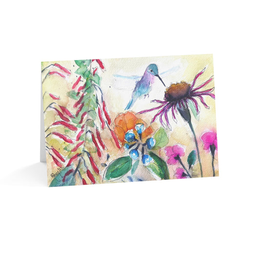 Jardin des colibris - Cartes de vœux intérieures vierges