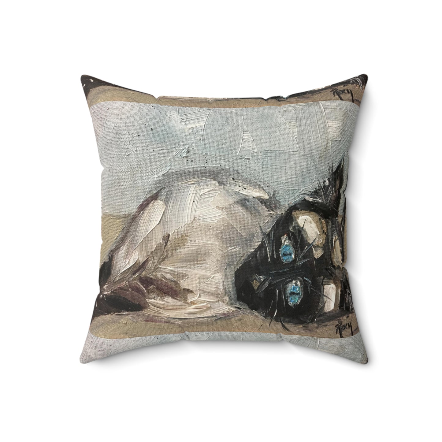 Siamese Cat (Little Miss Innocent) Indoor Spun Polyester Square Pillow