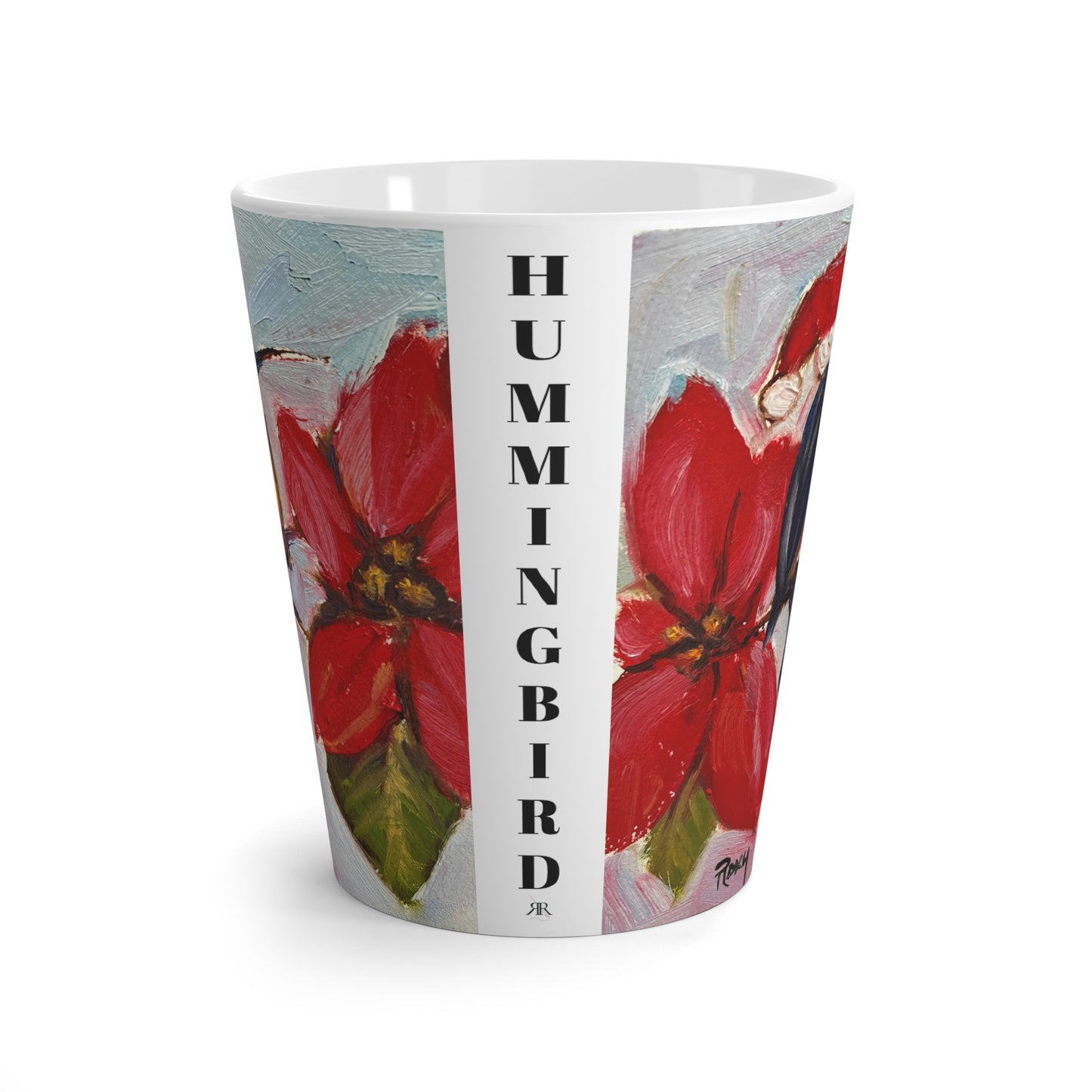 Mug - Holiday Hummingbird in Poinsettias-Made in and Ships from USA