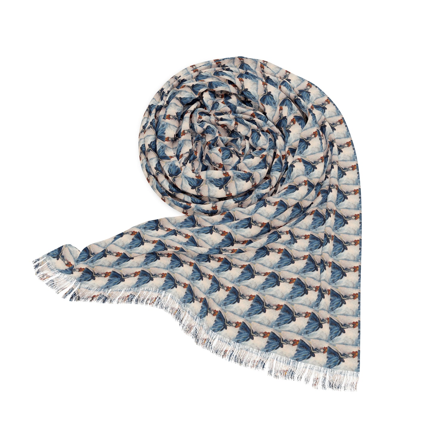 Colorful Scarf — Artistic Lightweight Neck Wrap- To the Ball- Fancy Lady in Ball Gown