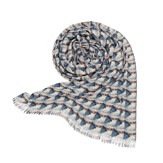 Colorful Scarf — Artistic Lightweight Neck Wrap- To the Ball- Fancy Lady in Ball Gown