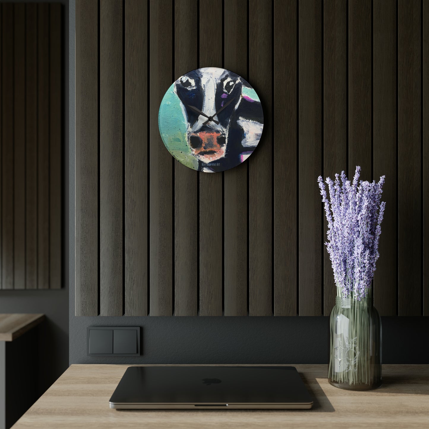 Edna Cow Acrylic Wall Clock