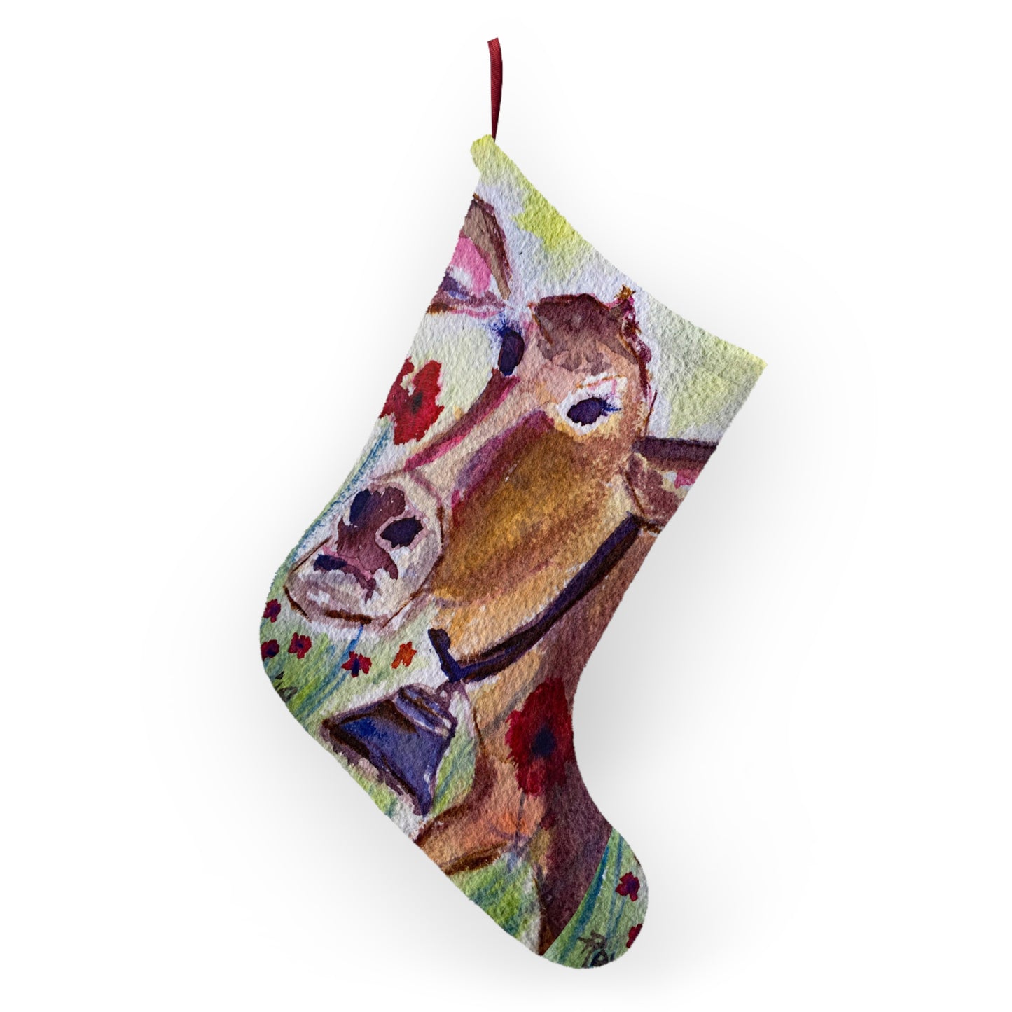 Belle Cow Christmas Stocking