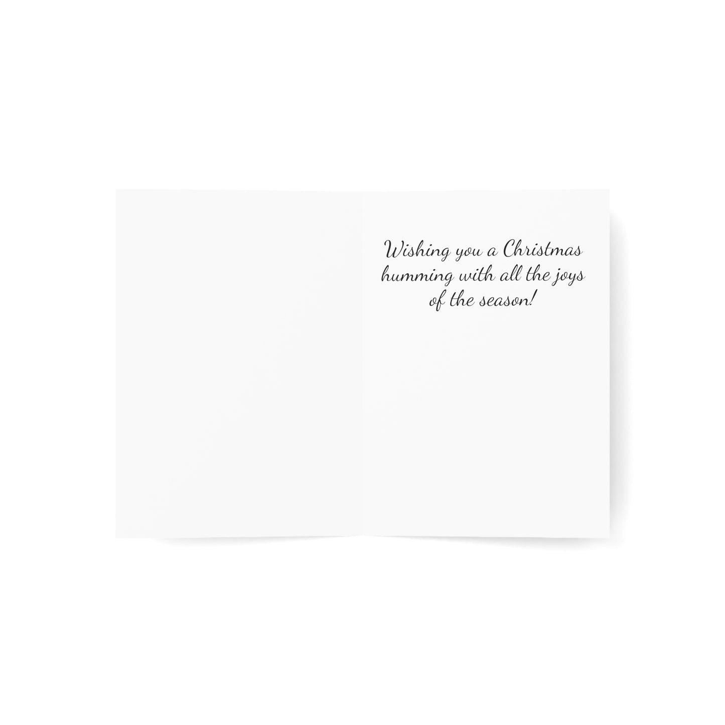 Holiday Hummingbird Folded Greeting Cards with Christmas Message