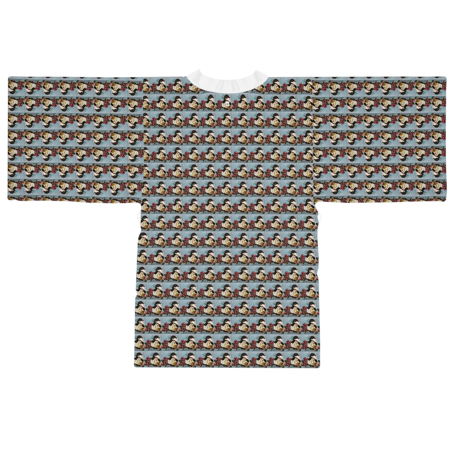 Kimono Robe -Chickadee with Pink Berries