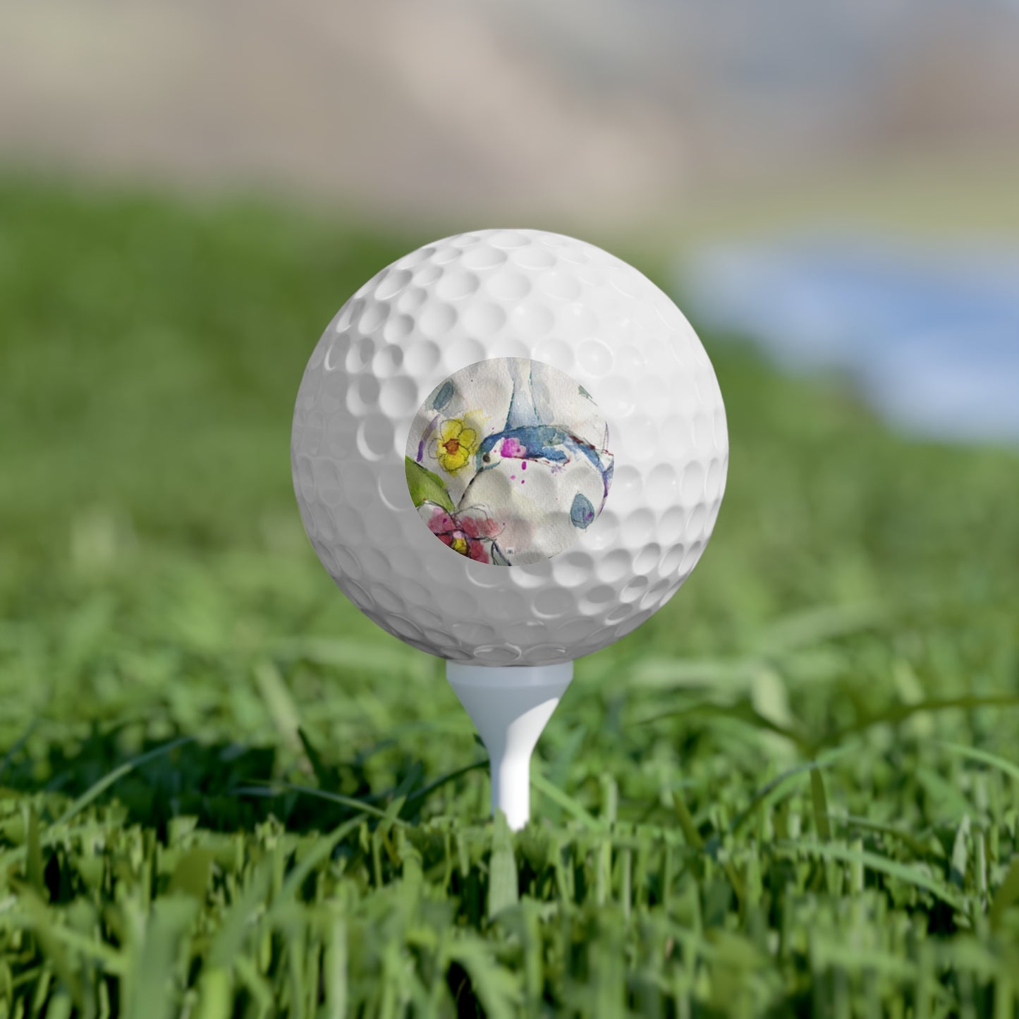 Golf Balls, 6pcs- Abstract Hummingbird