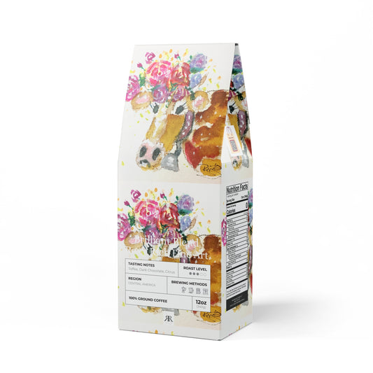 Adorable Cow with Crown of Roses-Brilliant Blend (Medium Roast)