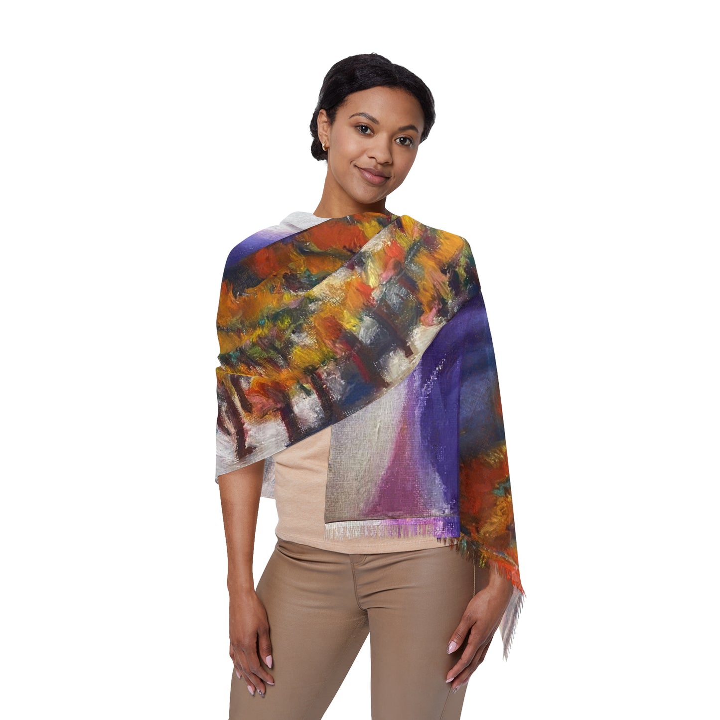 Colorful Scarf — Artistic Lightweight Neck Wrap- Misty Vines-Temecula