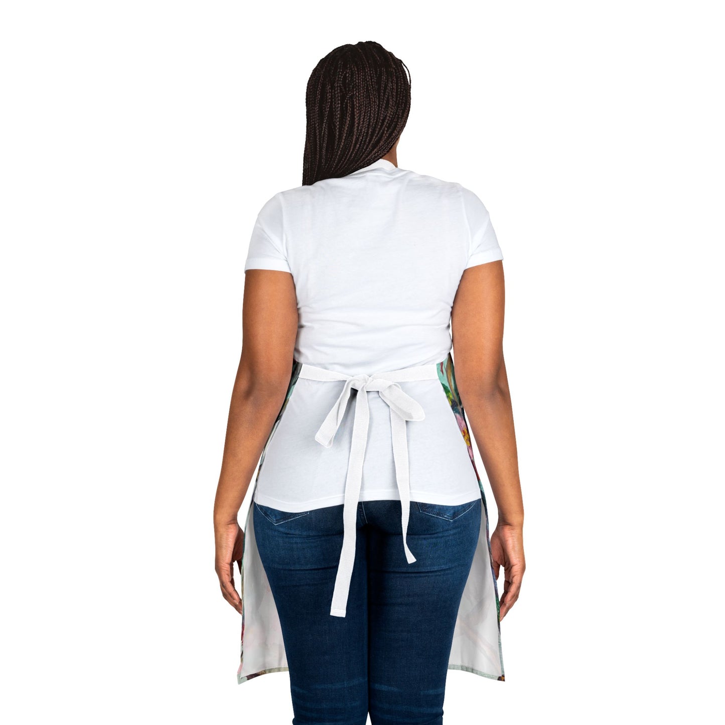 Adult Robin in Cherry Blossoms-  Art Apron — "Choose Your Straps"
