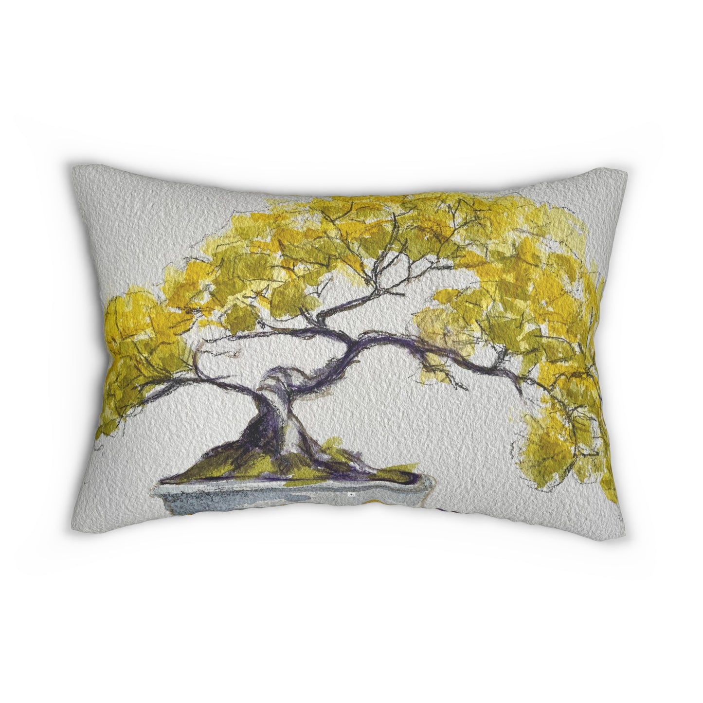 Yellow Bonsai Lumbar Pillow