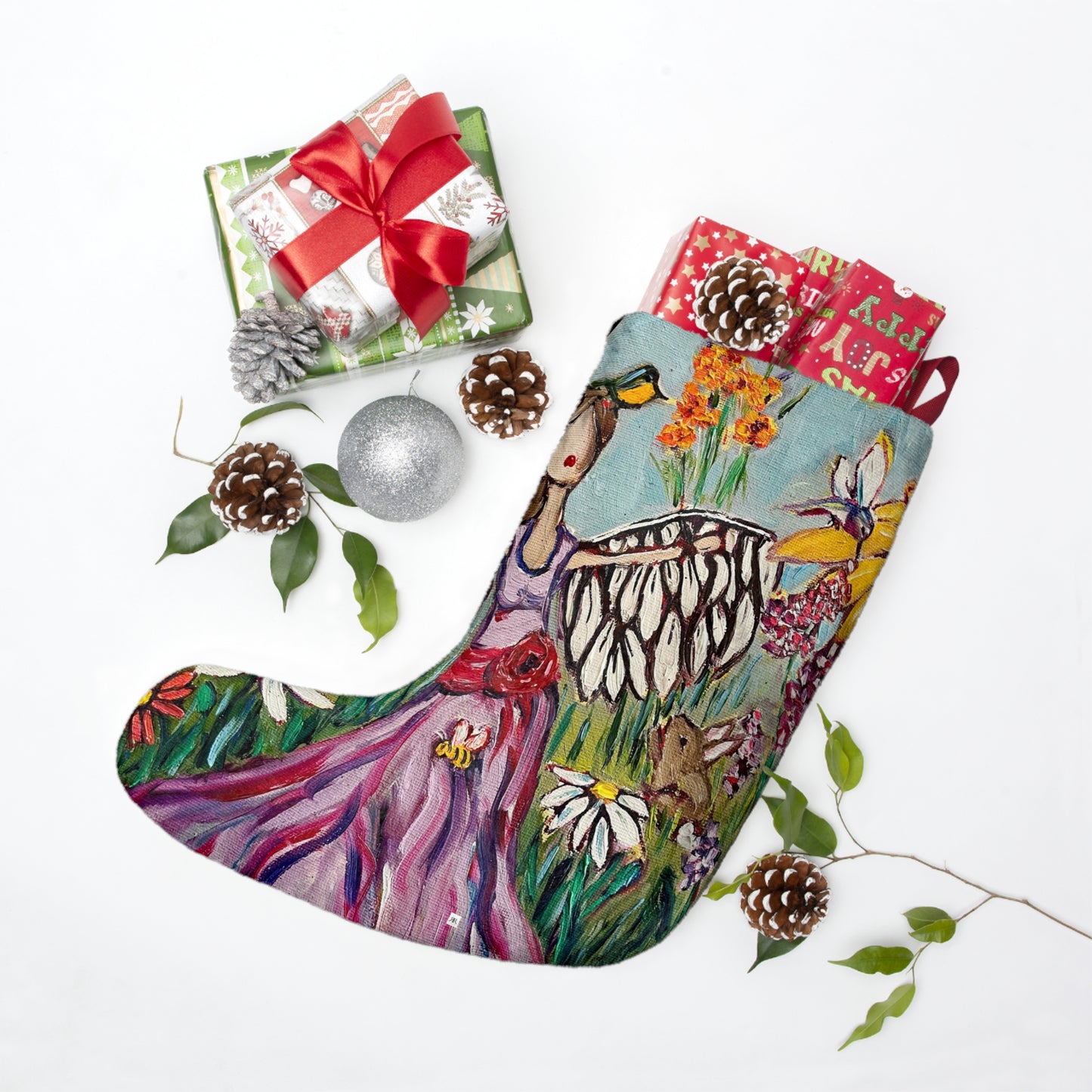 Garden Angel Christmas Stocking