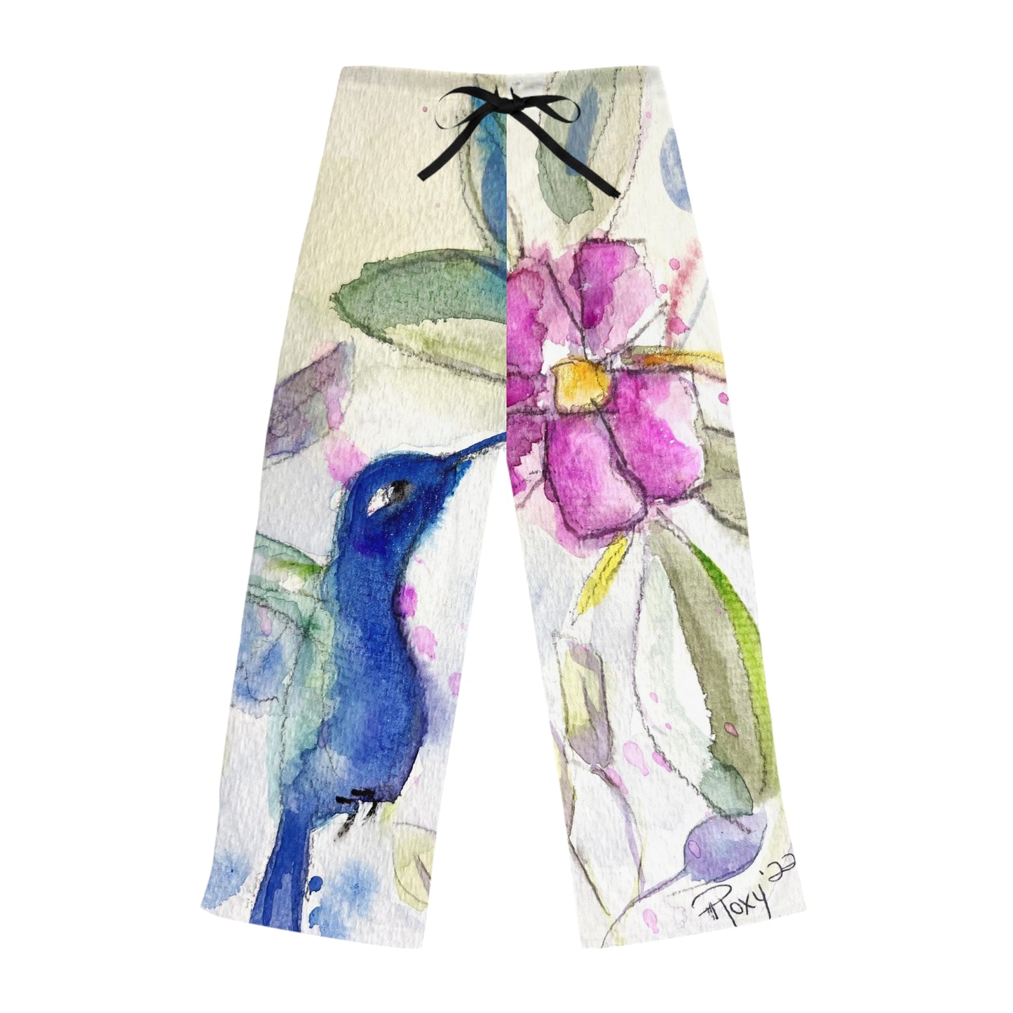 Pajama Pants - Hummingbird in Spring- Women's Pajama Pants