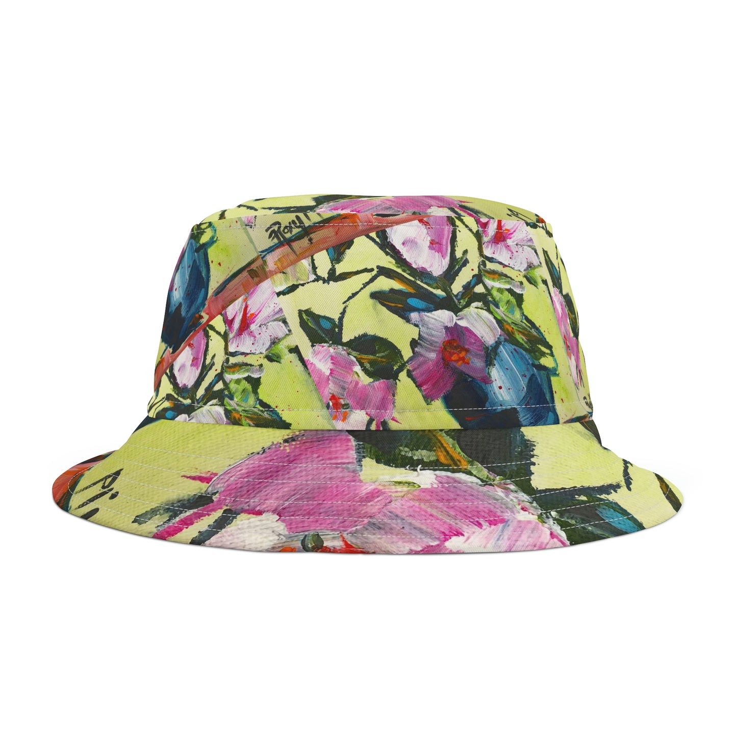 Pink Magnolias in a Blue Vase Bucket Hat