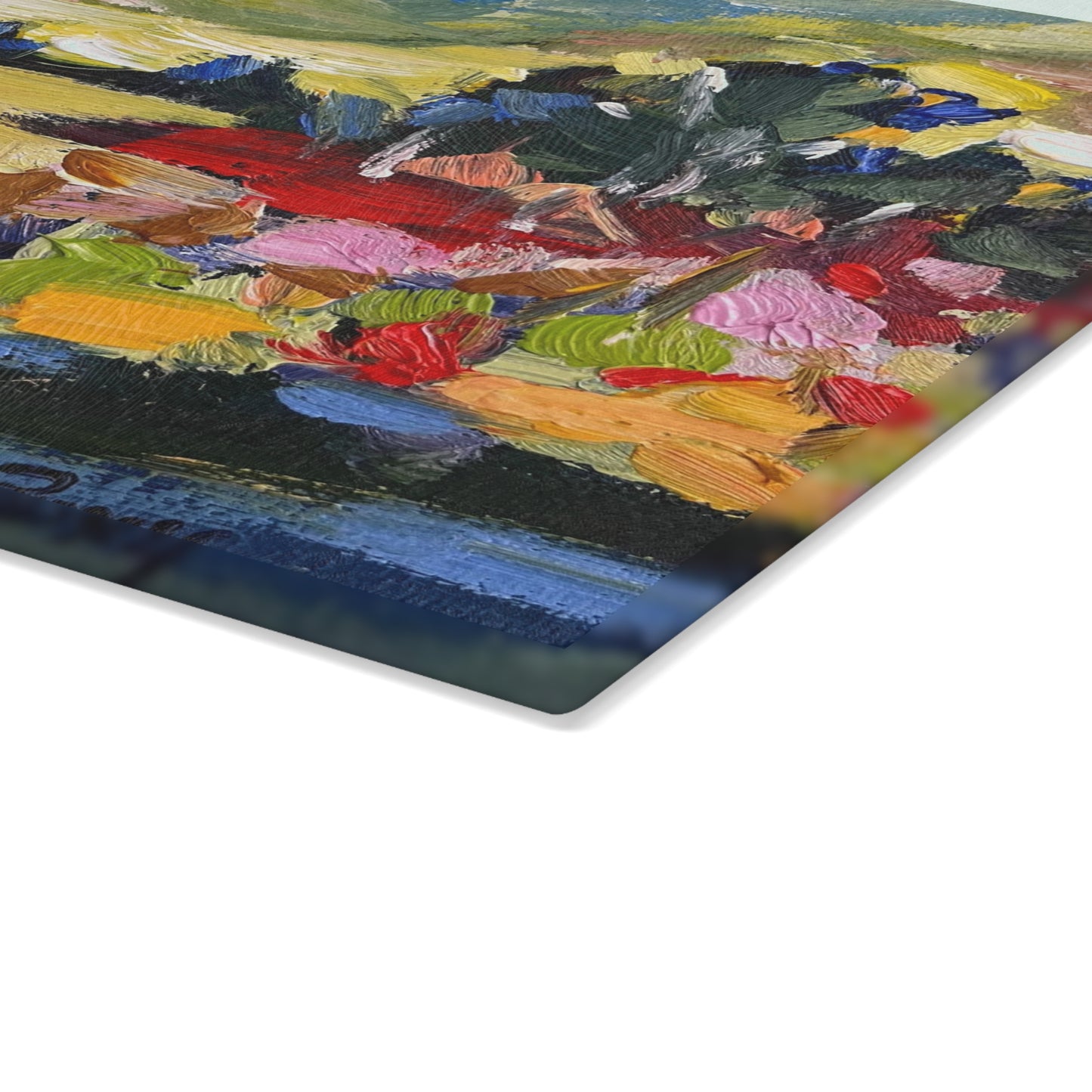 Distant Thoughts Impressionism Landscape Glass Cutting Board