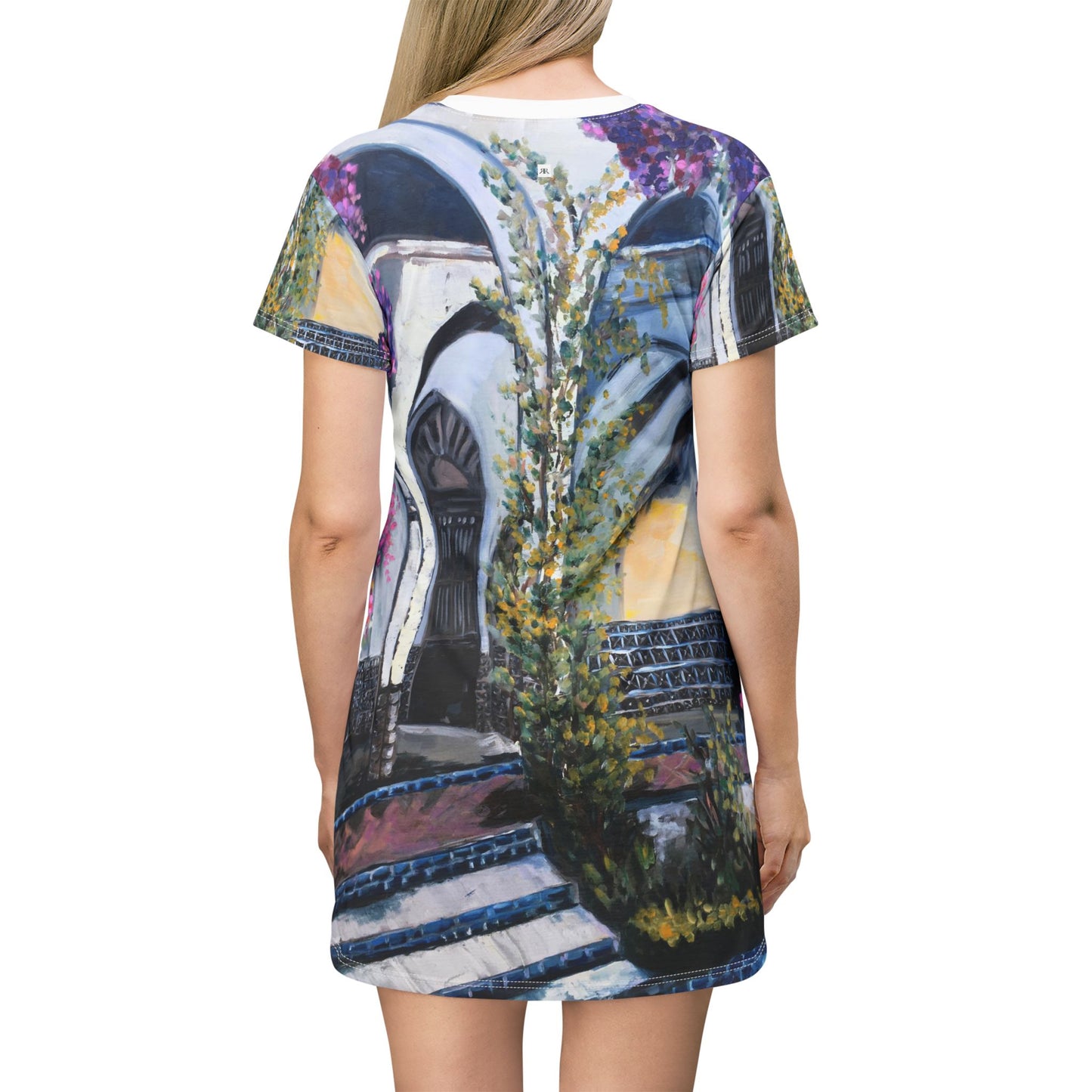 T-Shirt Dress (AOP)-Paris Wisteria