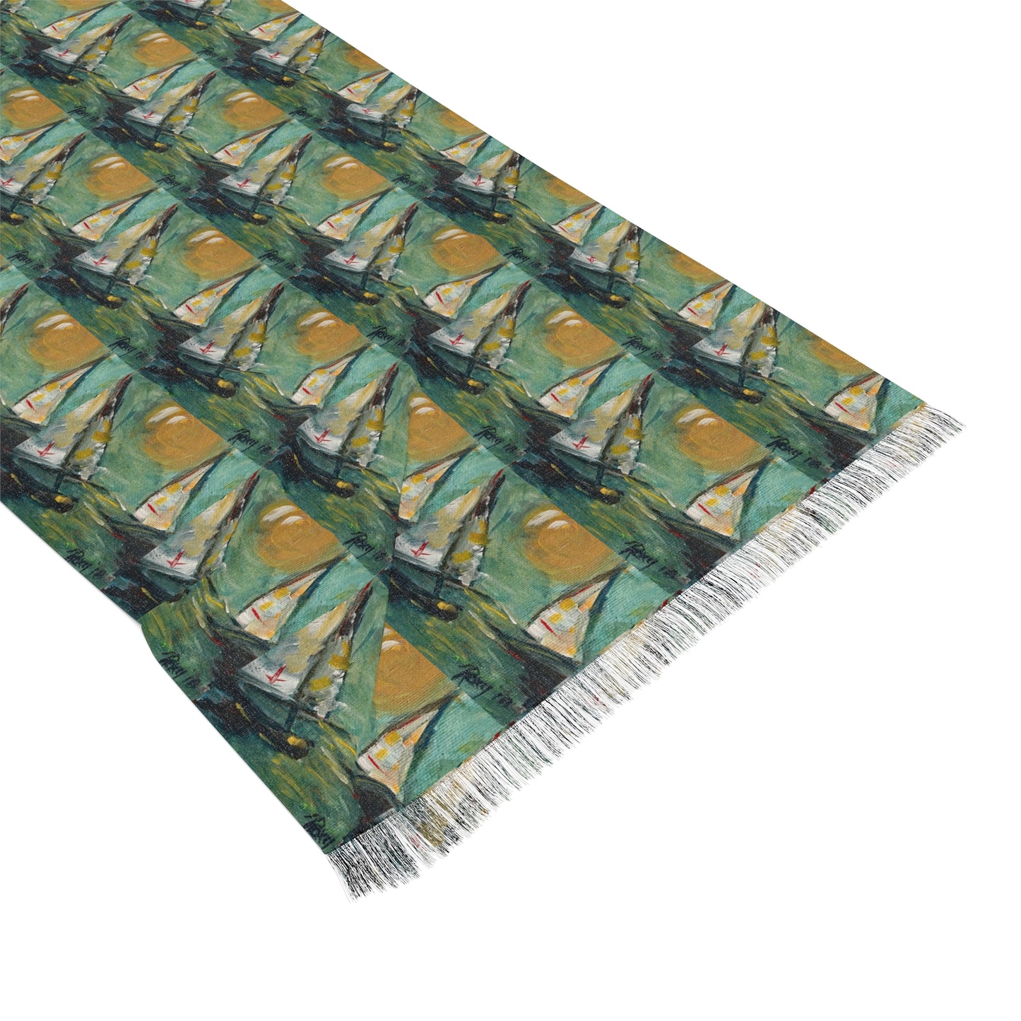 Colorful Scarf — Artistic Lightweight Neck Wrap- Sunshine Sails