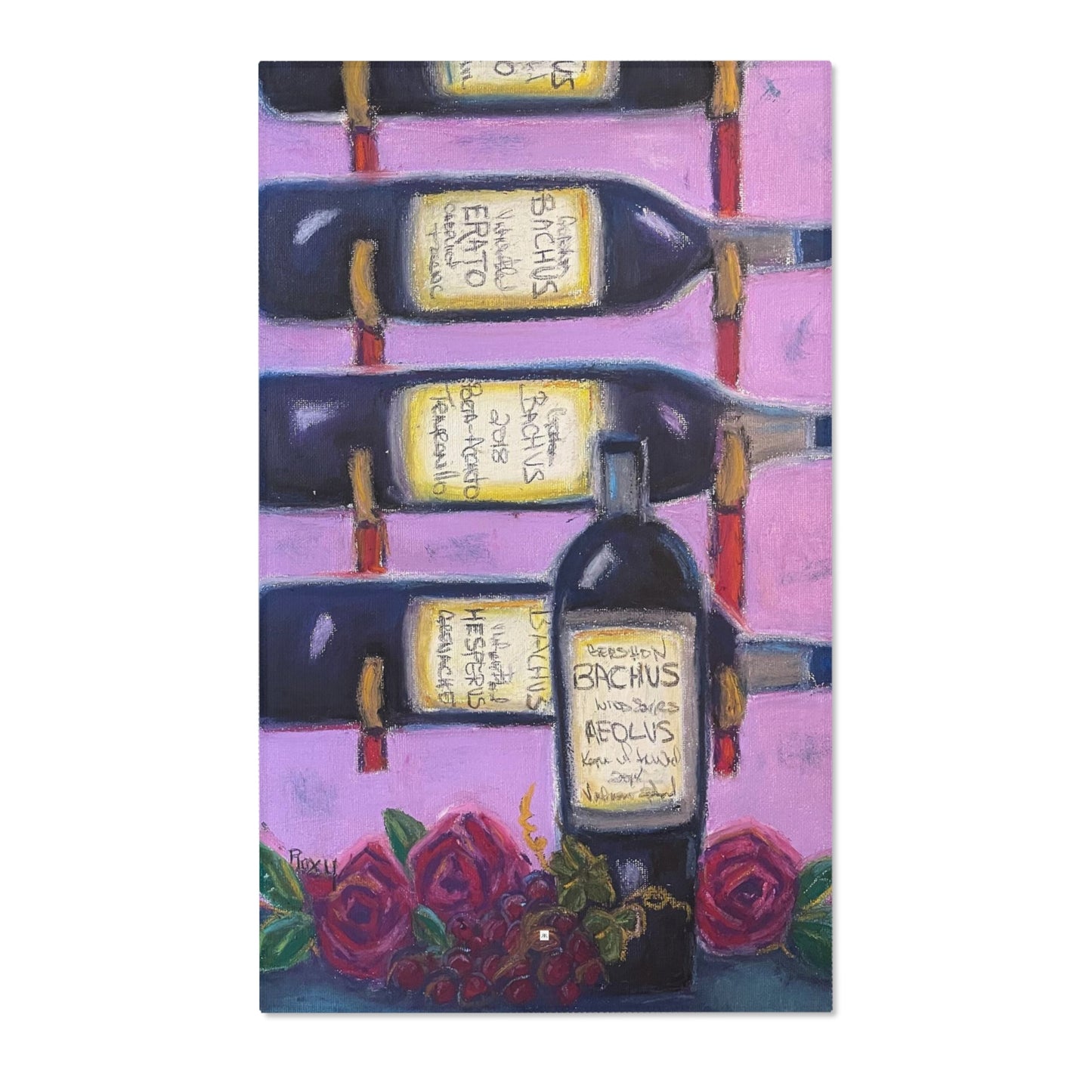 GBV Wine Rack and Roses Area Rug