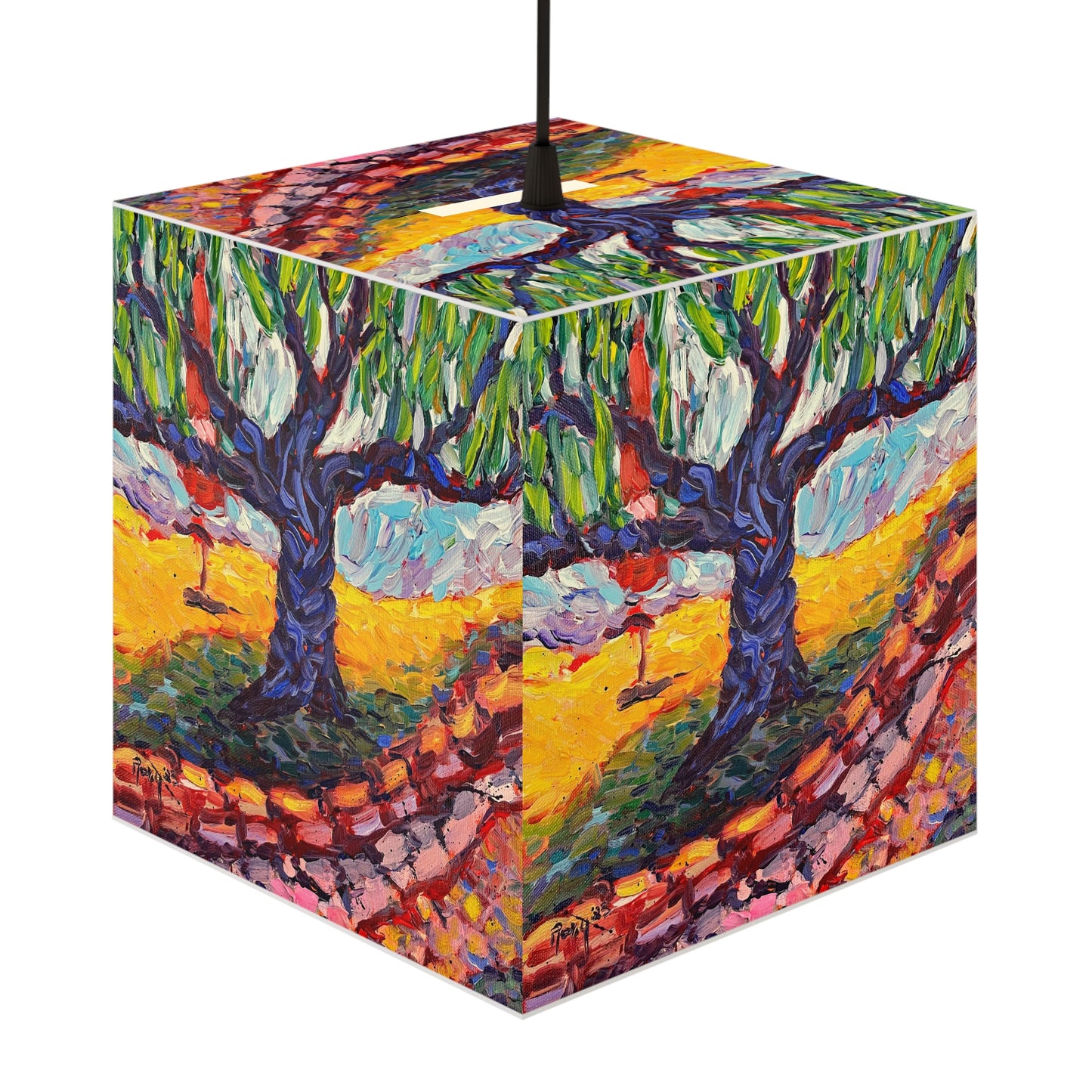 Anchor Tree at Lorenzi Estate Cube Lamp