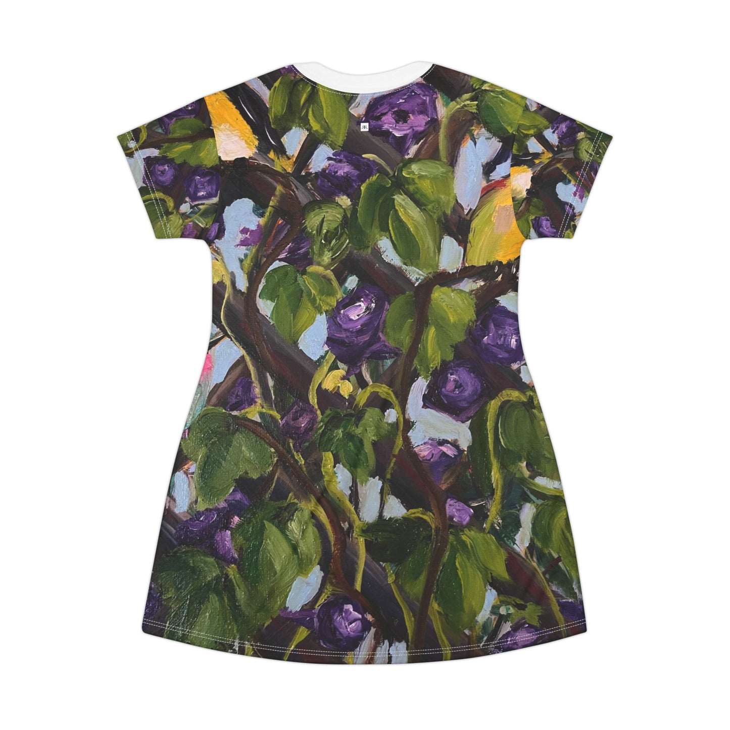 T-Shirt Dress -Birds on the Lattice