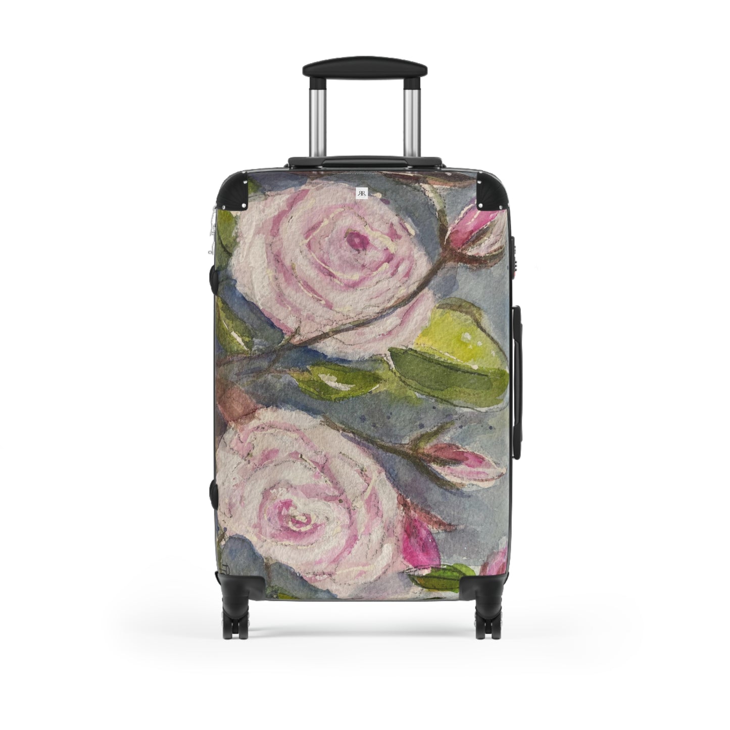 Fluffy White Roses Carry on Suitcase