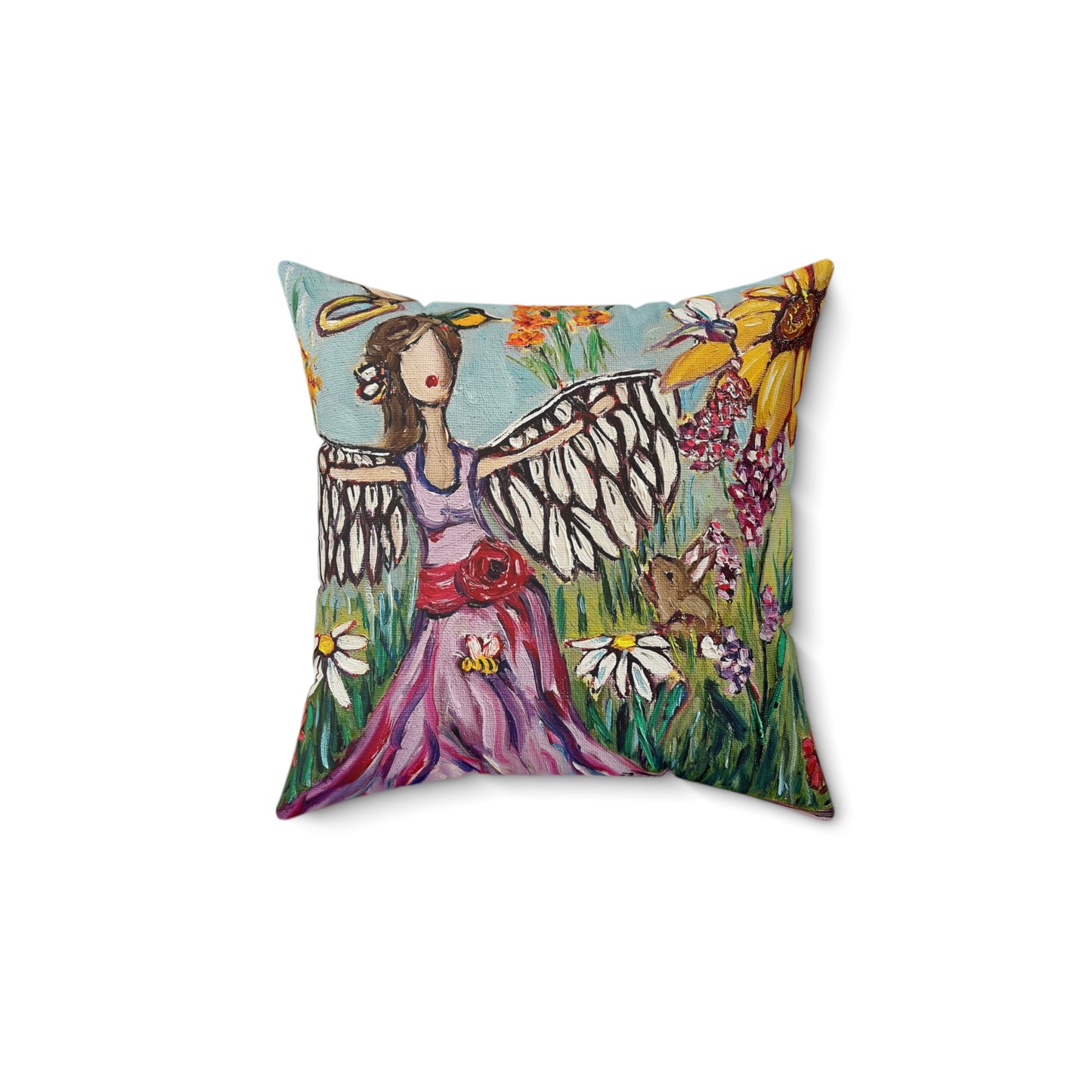 Garden Angel Indoor Spun Polyester Square Pillow