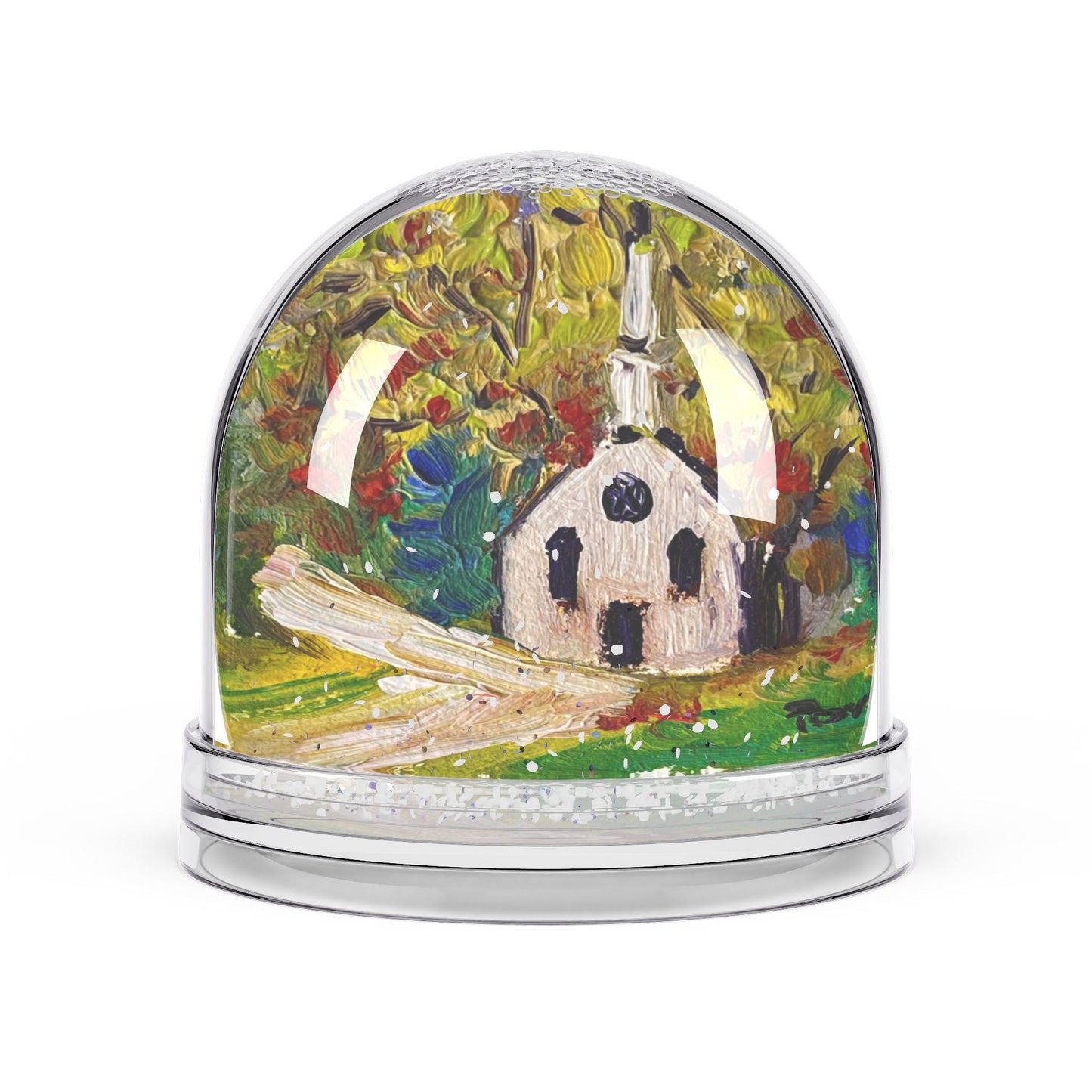 Snow Globe - Steeple in the Woods-Rural Church